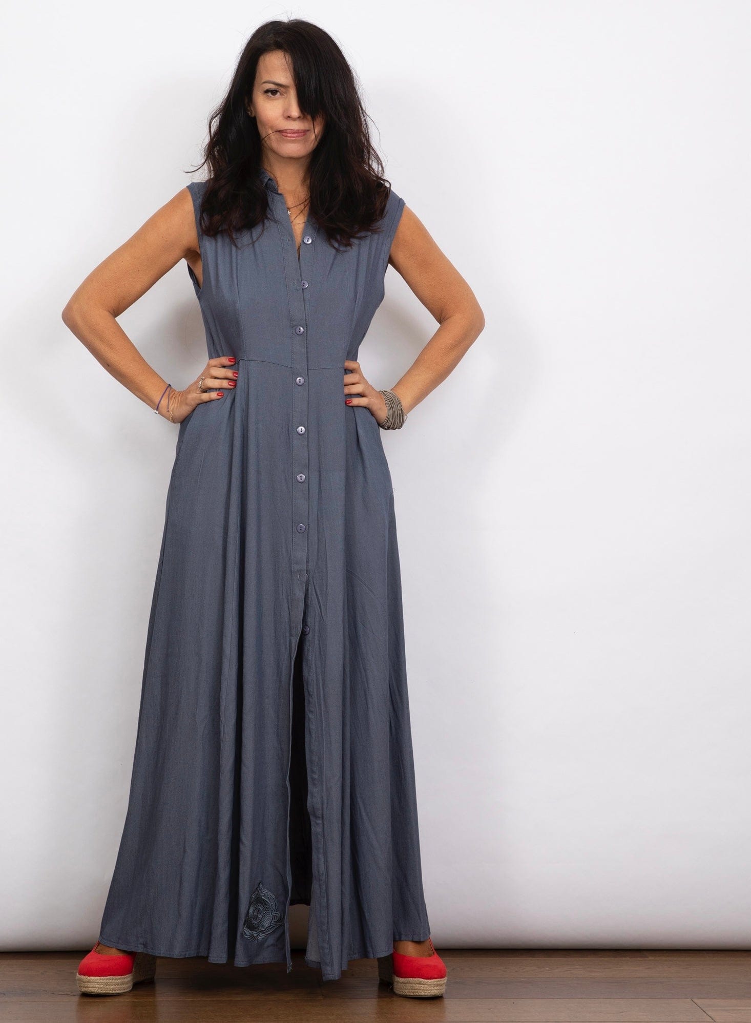 LIMA שמלה מקסי כפתורים image 0