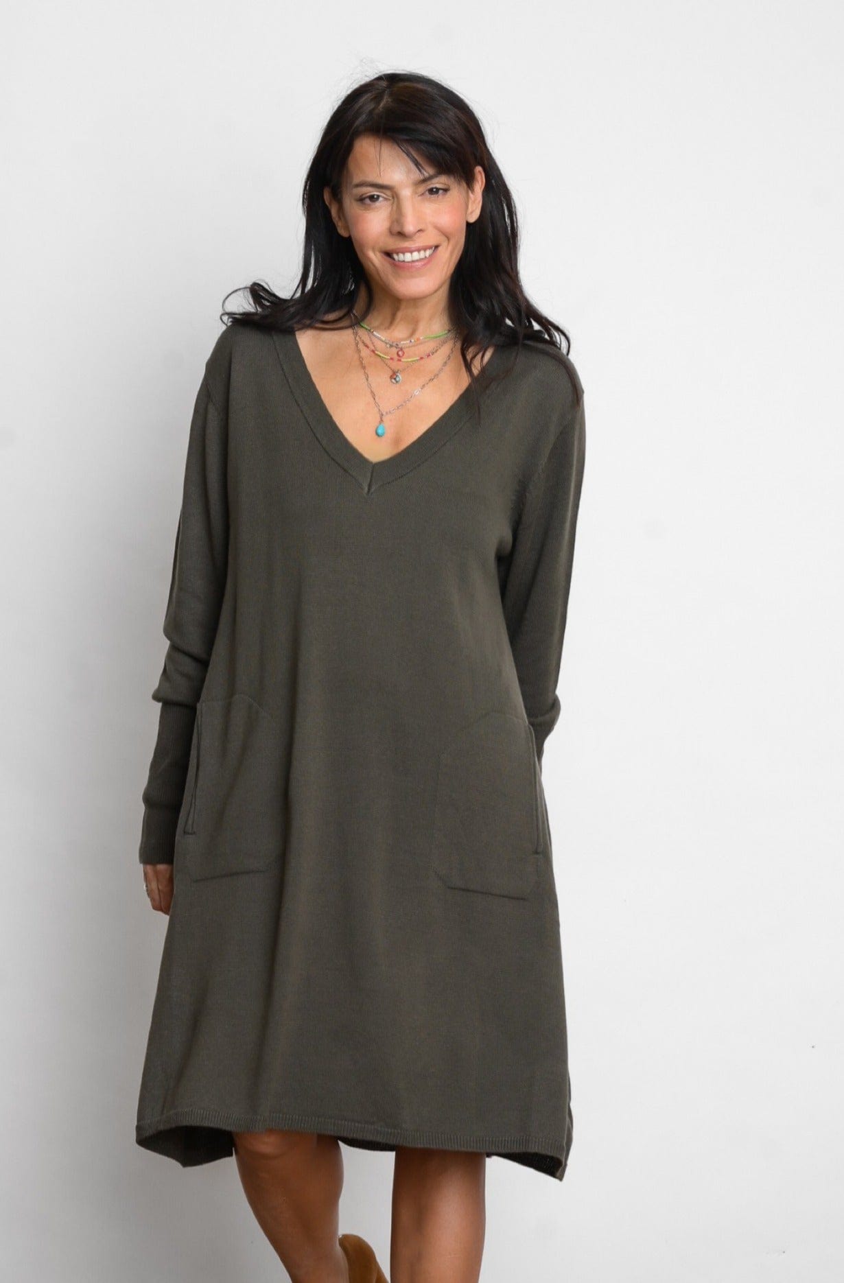 EVIA שמלת סריג מיני ירוק image 0