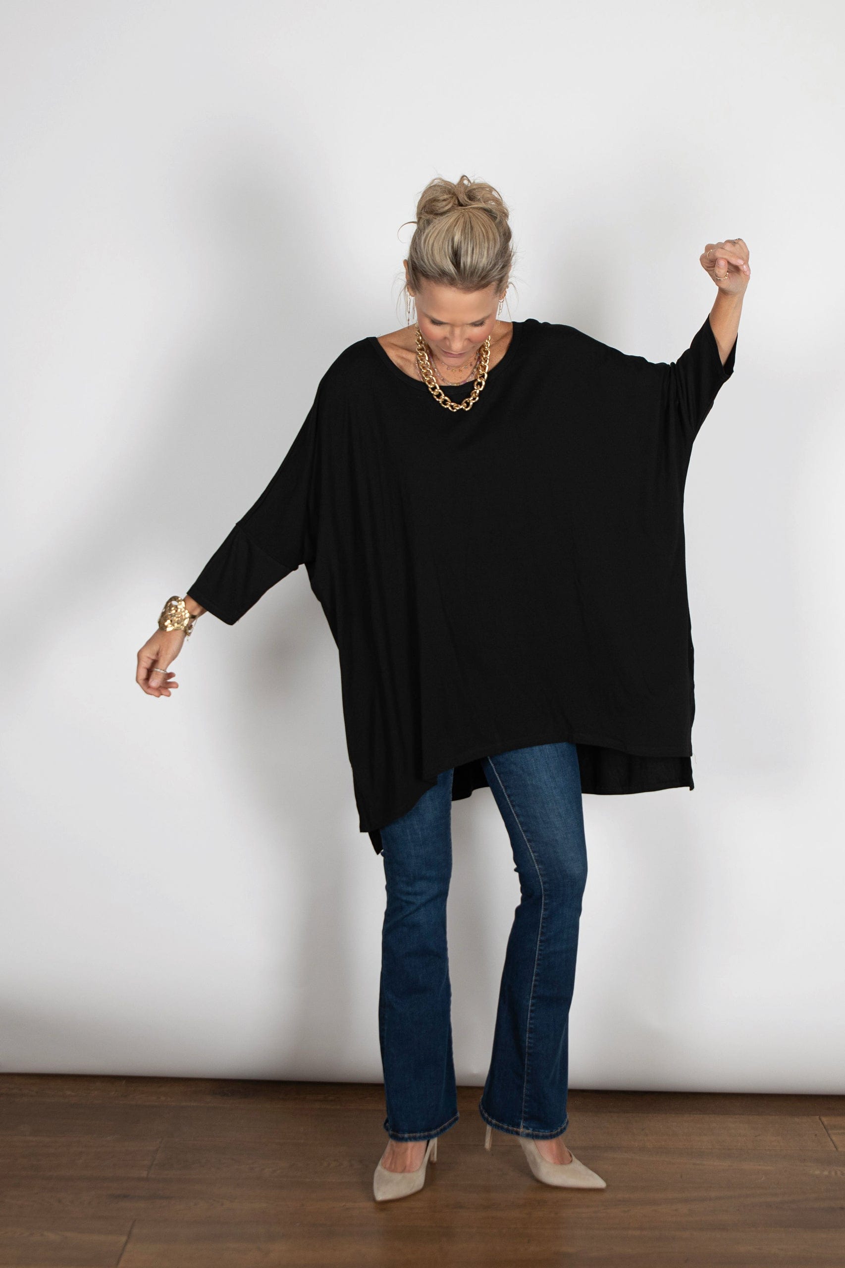 SAM חולצה אוברסייז שחורה image 2