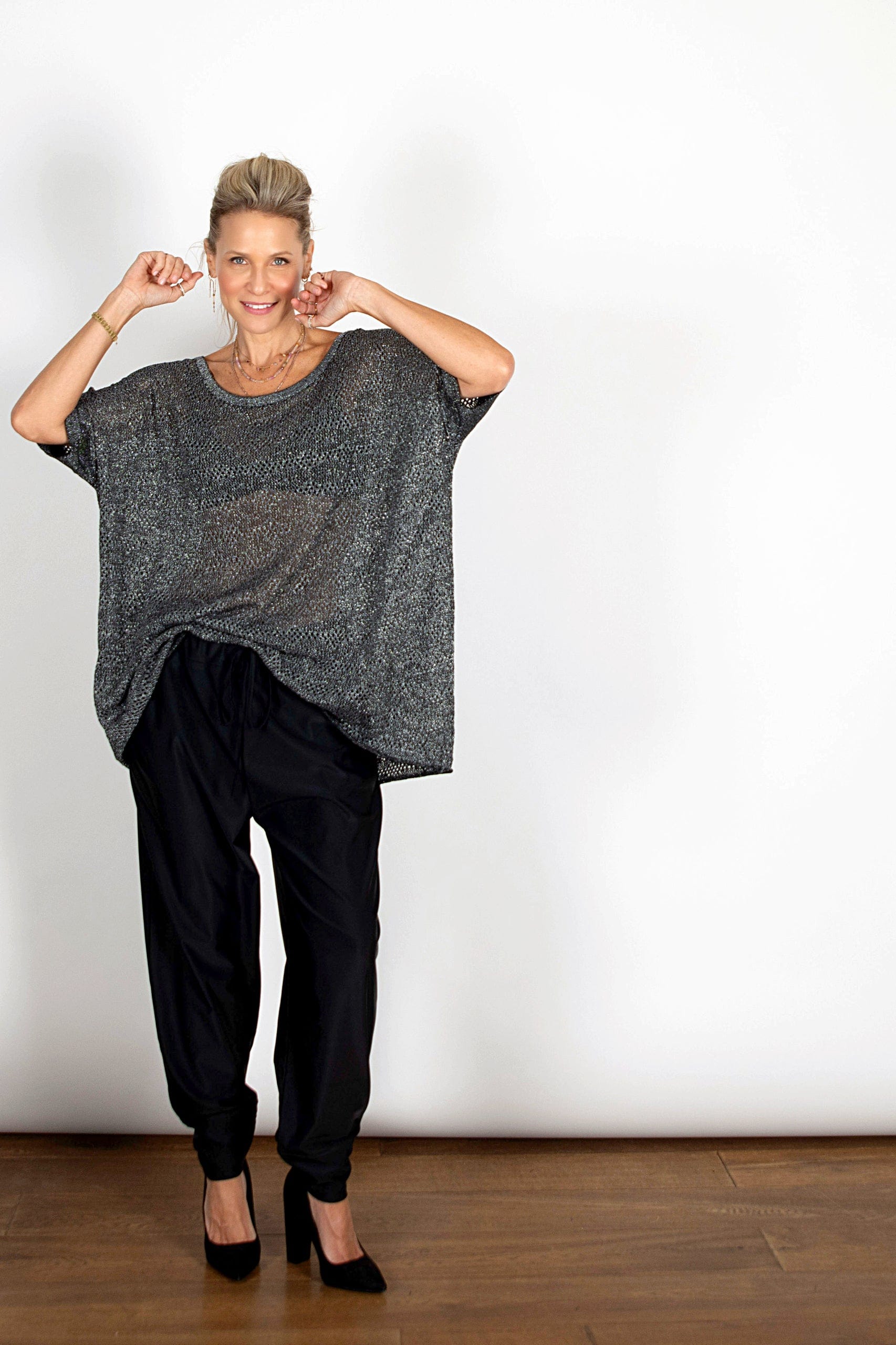 אוברסייז חורים שחור כסוף ODED  image 2