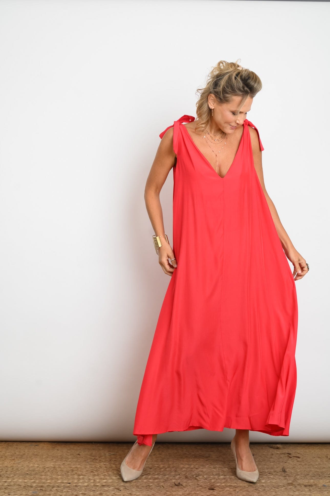 FLY  שמלה כתפיות קשירה image 6