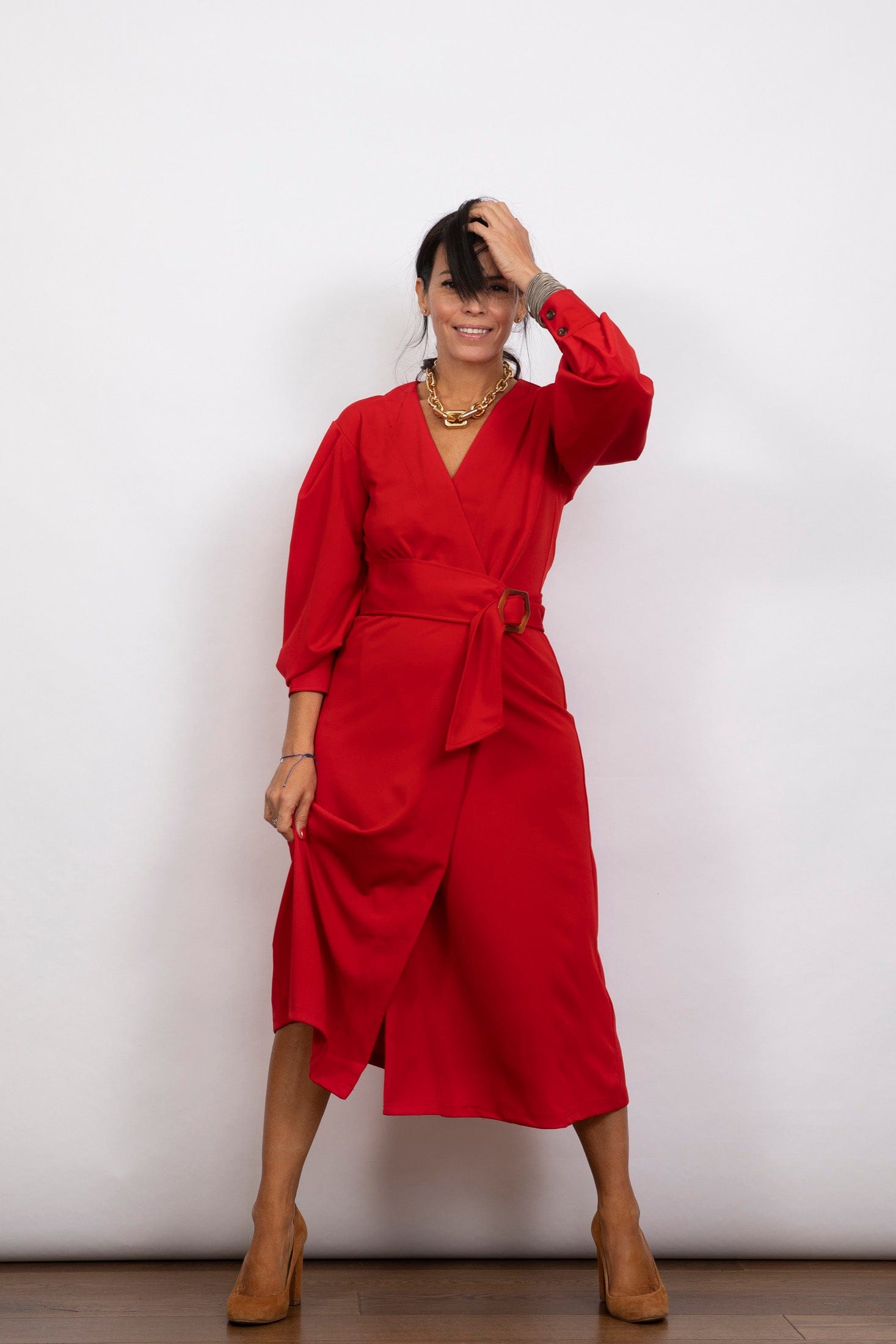 HERA שמלת מעטפת אדומה image 6