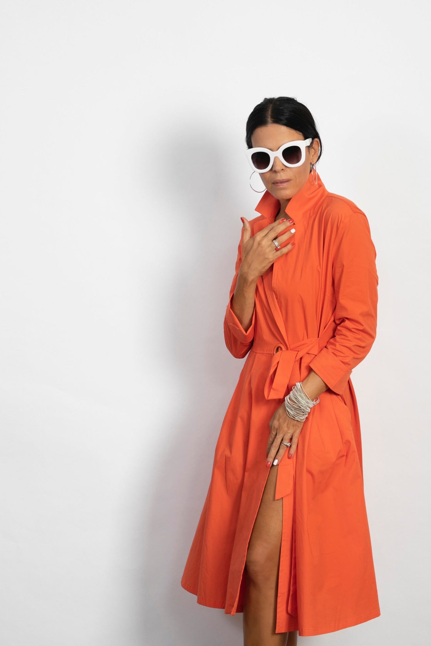 ATLAS  שמלת מעטפת כתומה image 11