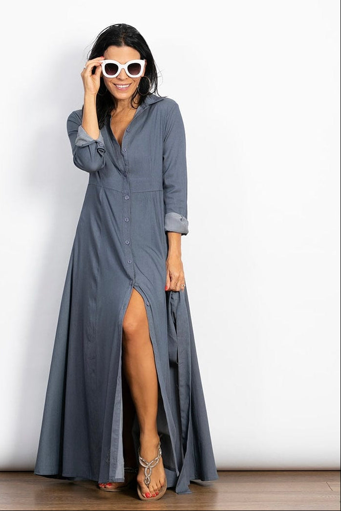 LIMA שמלה מקסי כפתורים image 0