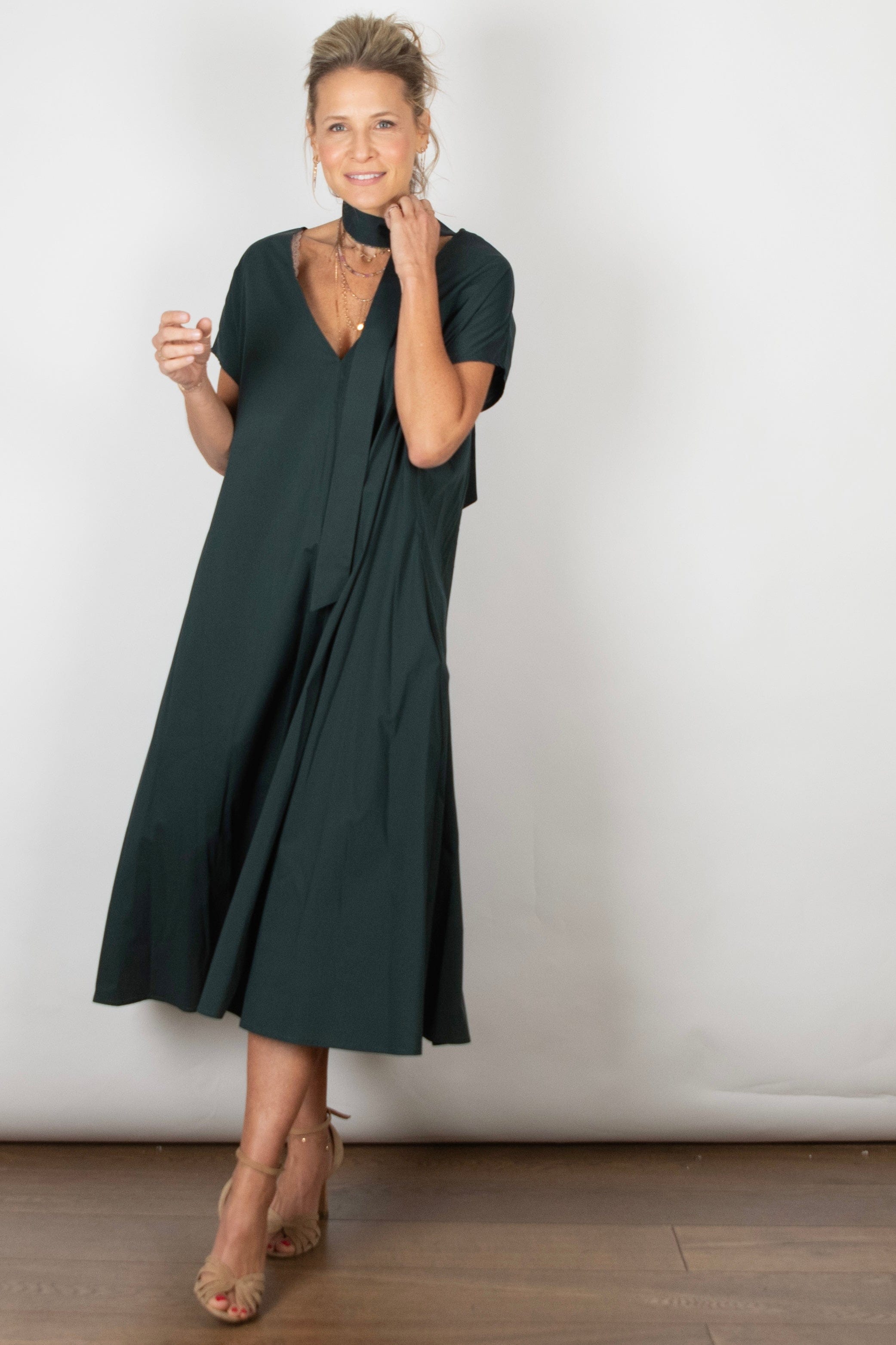 WINEHOUSE  שמלה אוברסייז ירוקה image 0