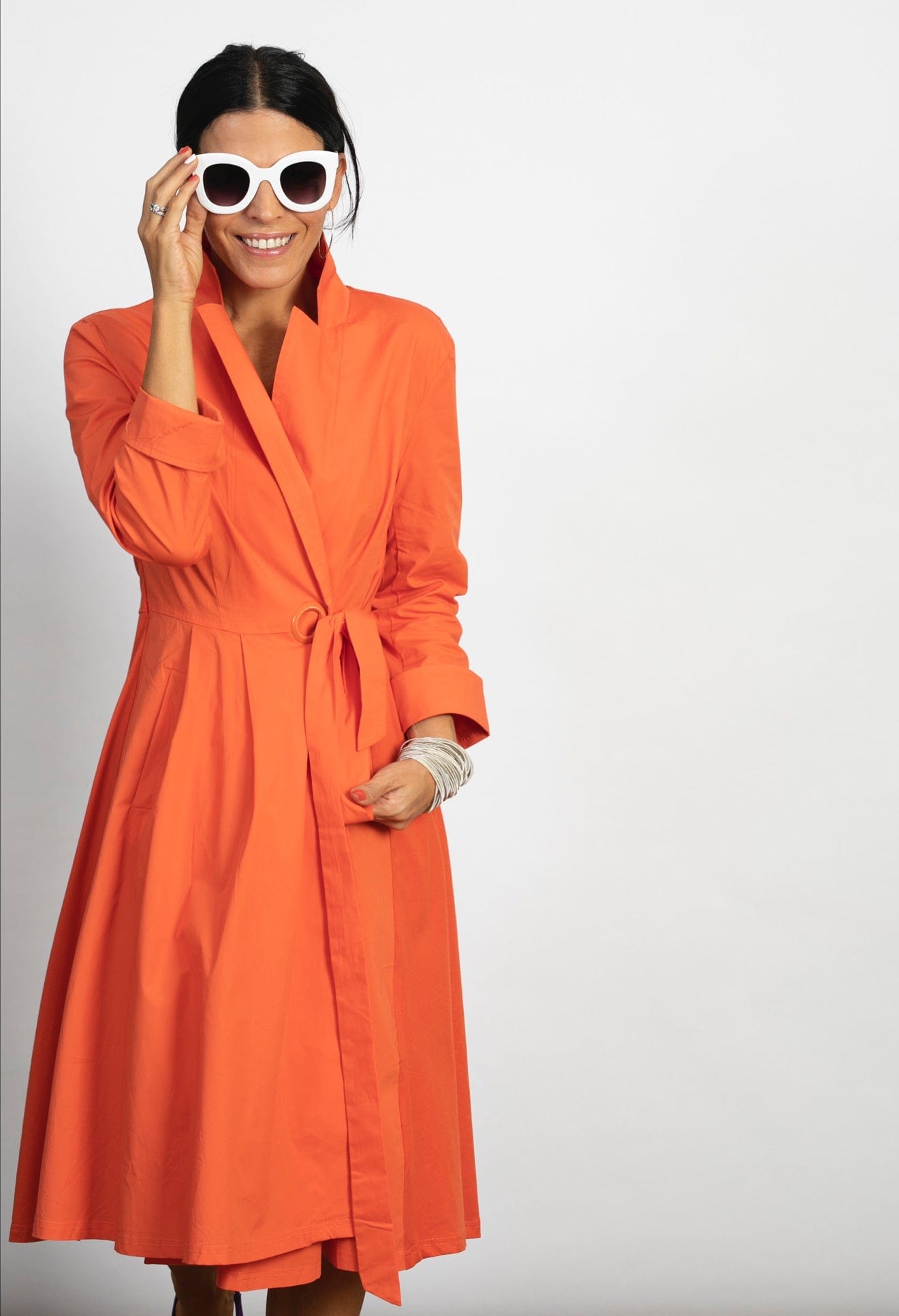 ATLAS  שמלת מעטפת כתומה image 13