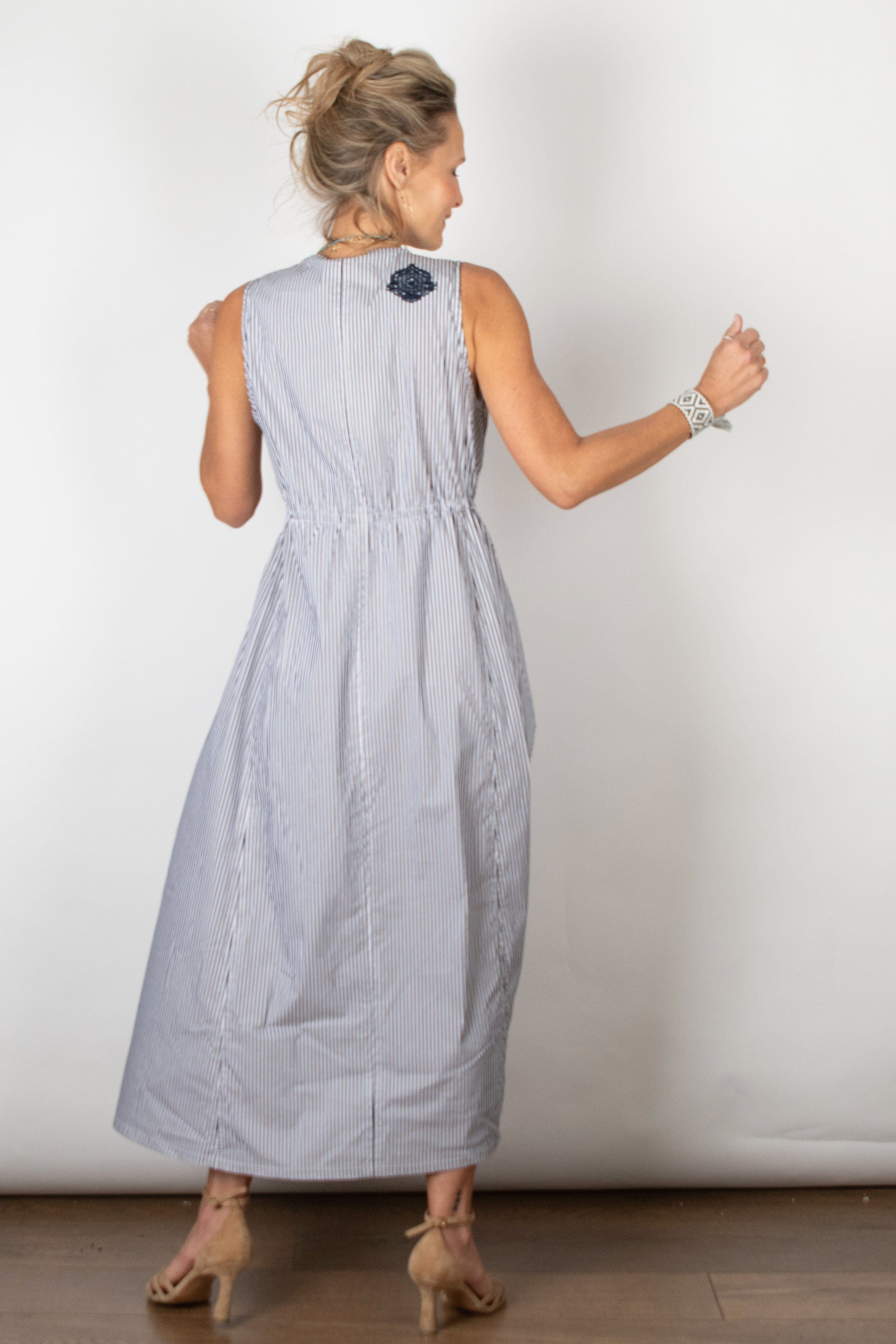 KELLY שמלה ריצ׳רצ שחור פסים image 3