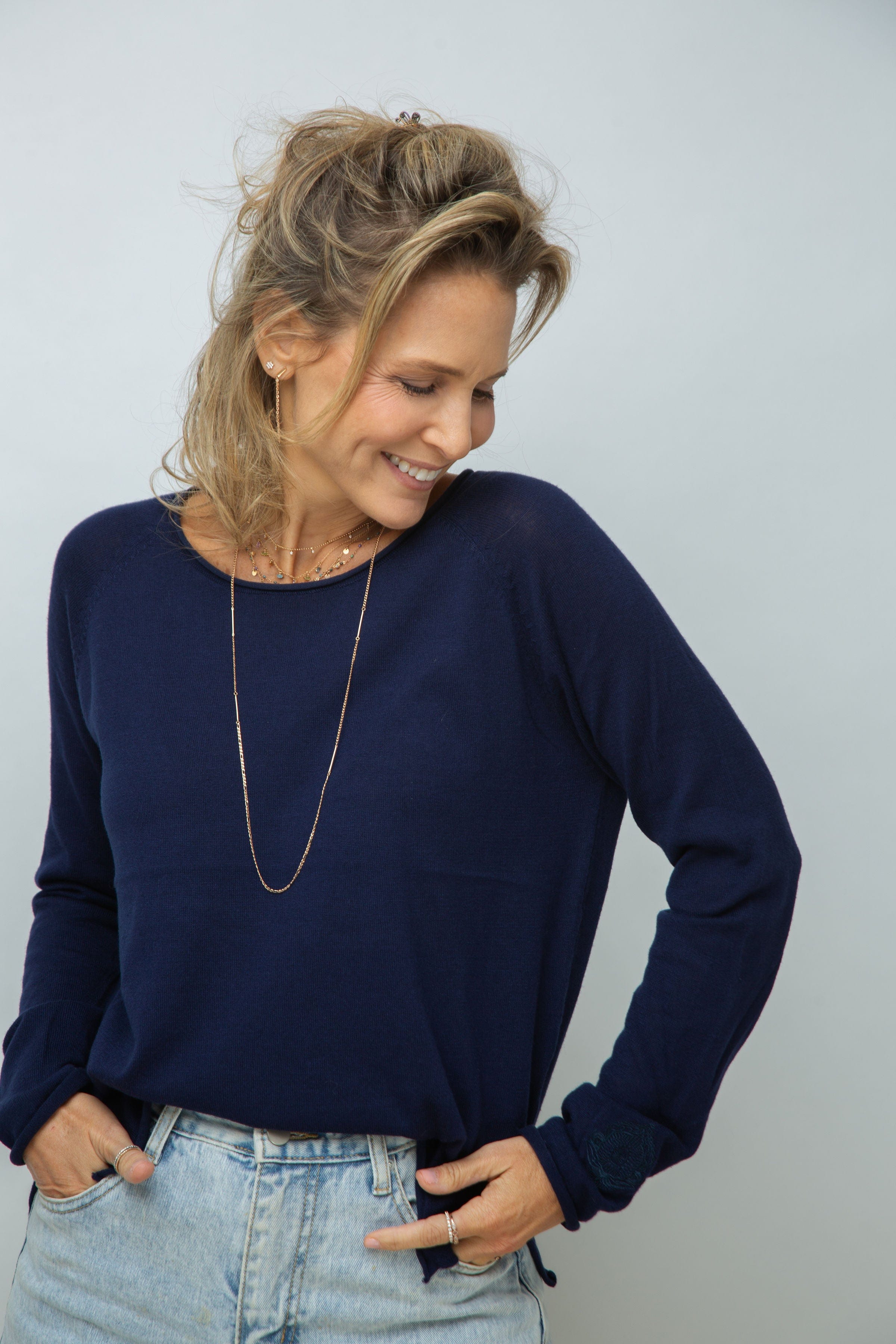 POOL סריג עגול כחול image 9