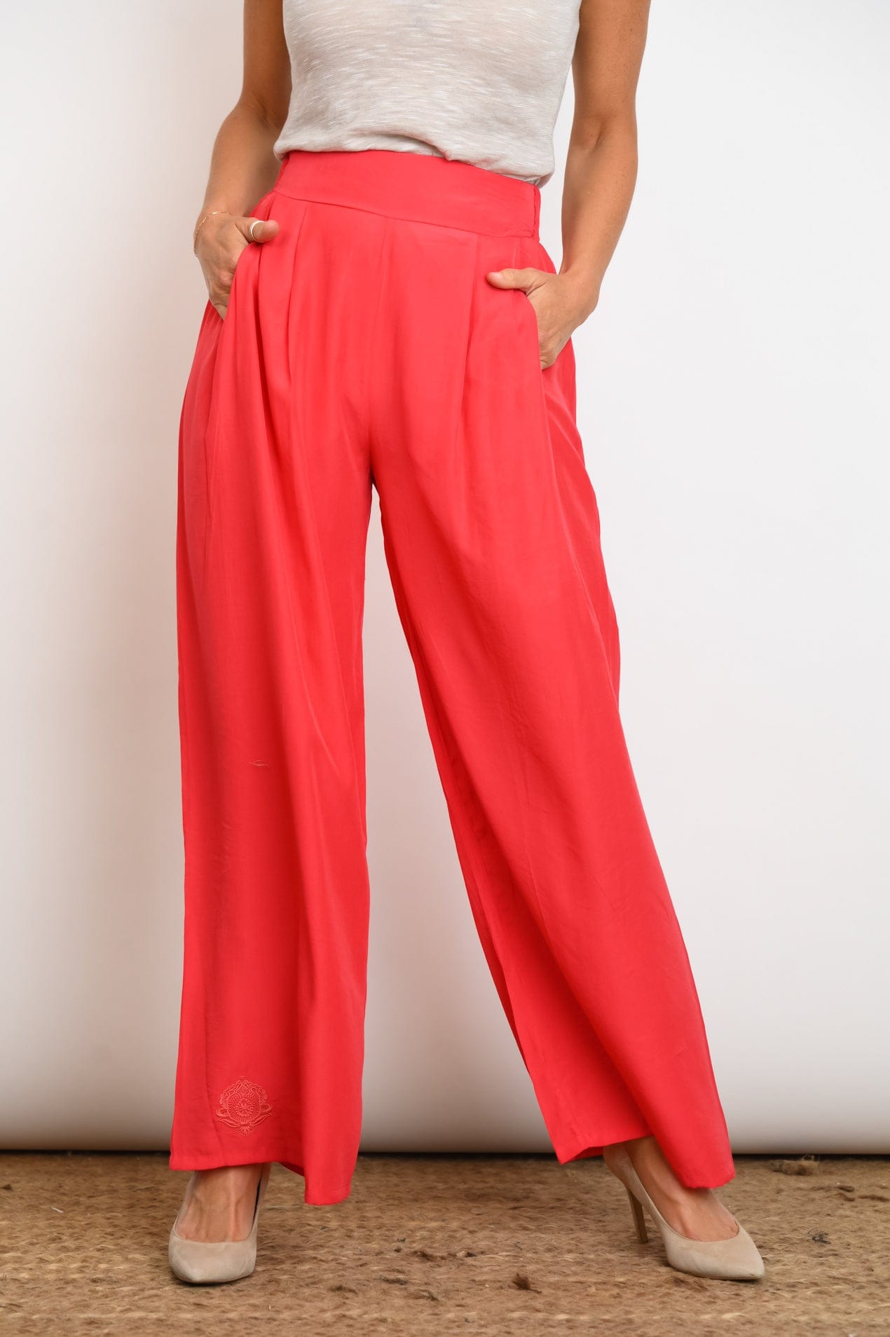 RON מכנסים בצבע אדום image 5