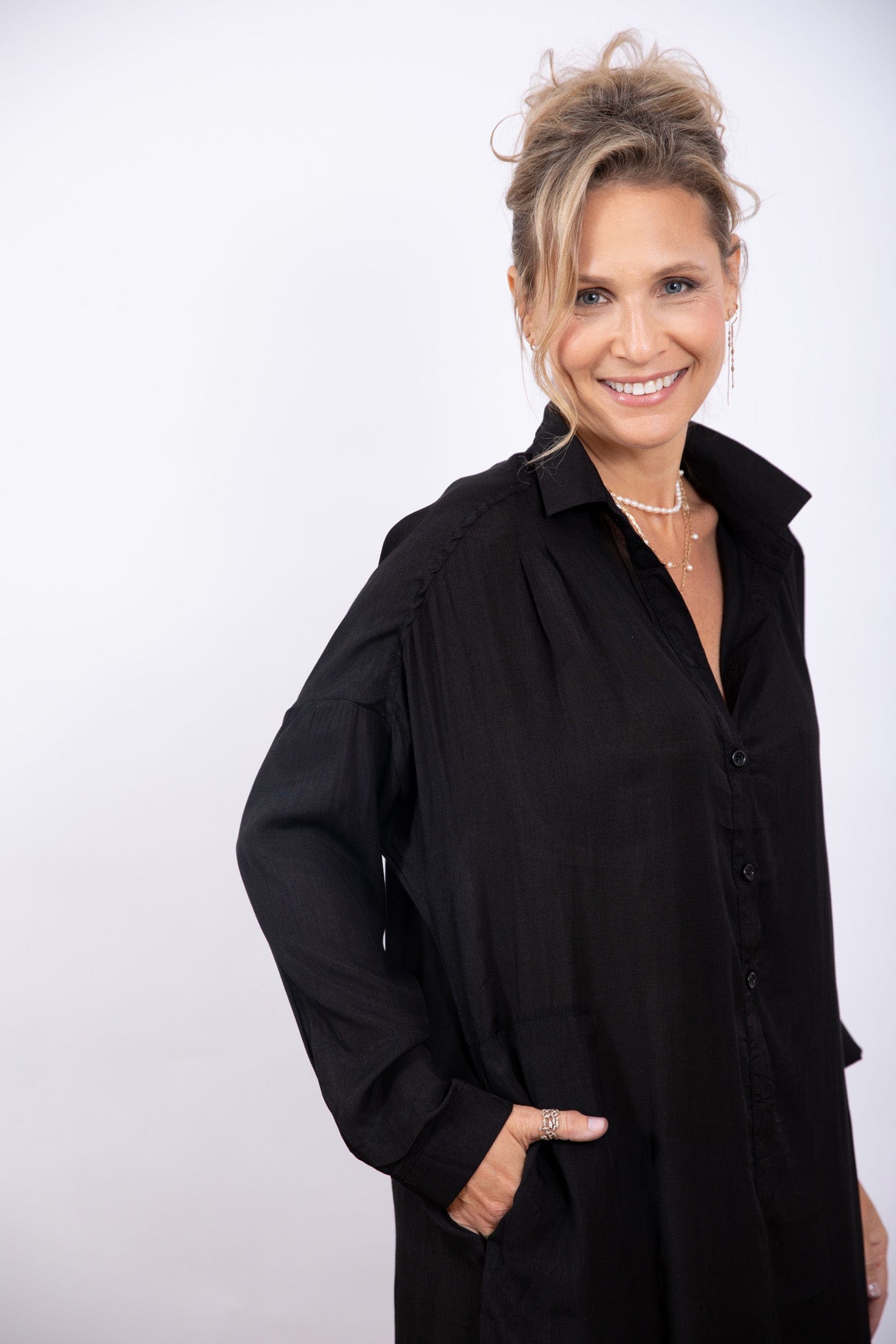 שחורה DEMON שמלת גלבייה מקסי image 1