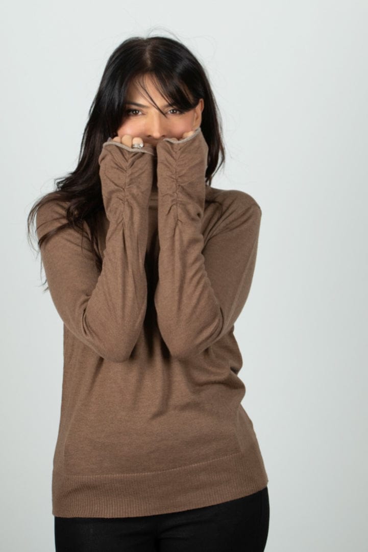 BLOOM סריג גולף חום