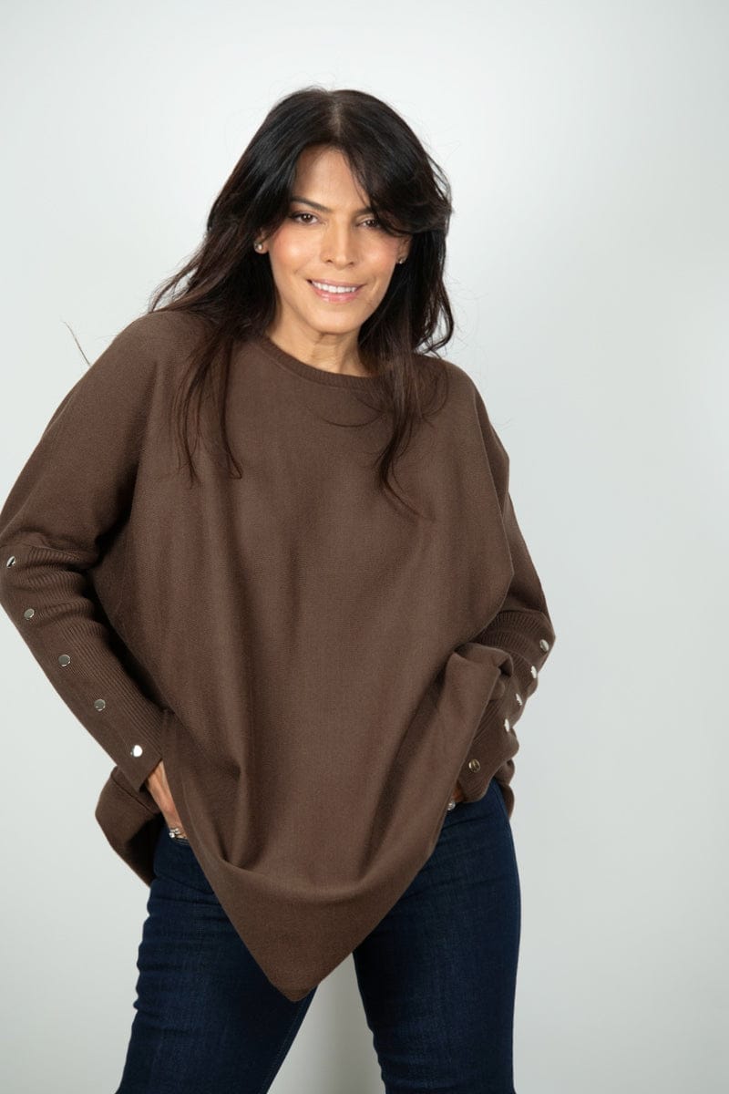 PULSE סריג אוברסייז חום גדול