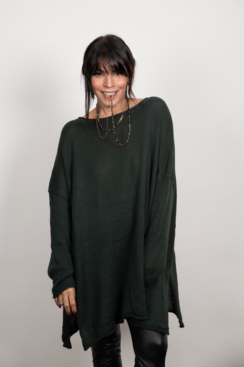 DUSTY סריג אוברסייז ירוק