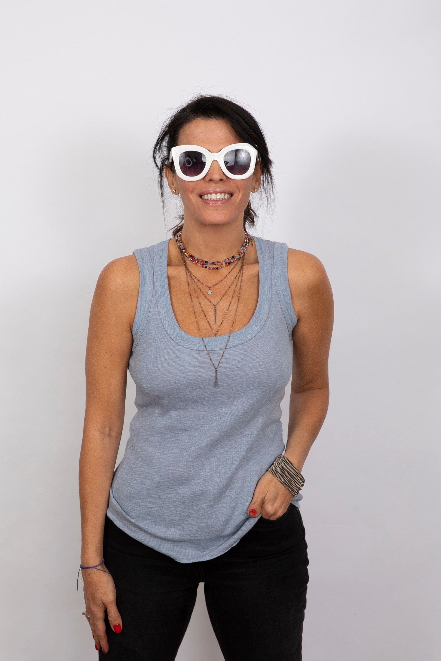 ARES גופיה תכלת צמודה image 4