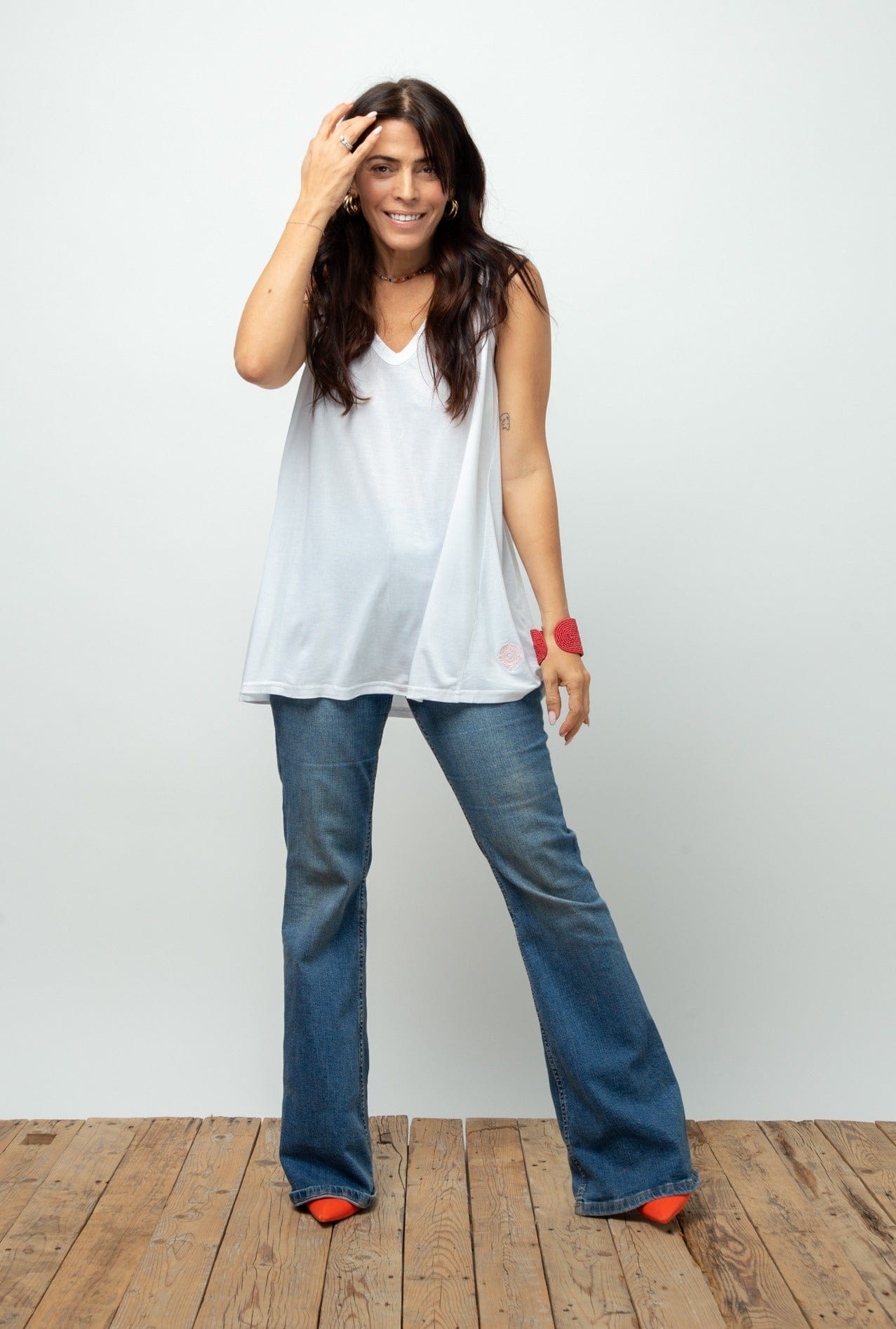 SIX V  גופייה לבנה image 4