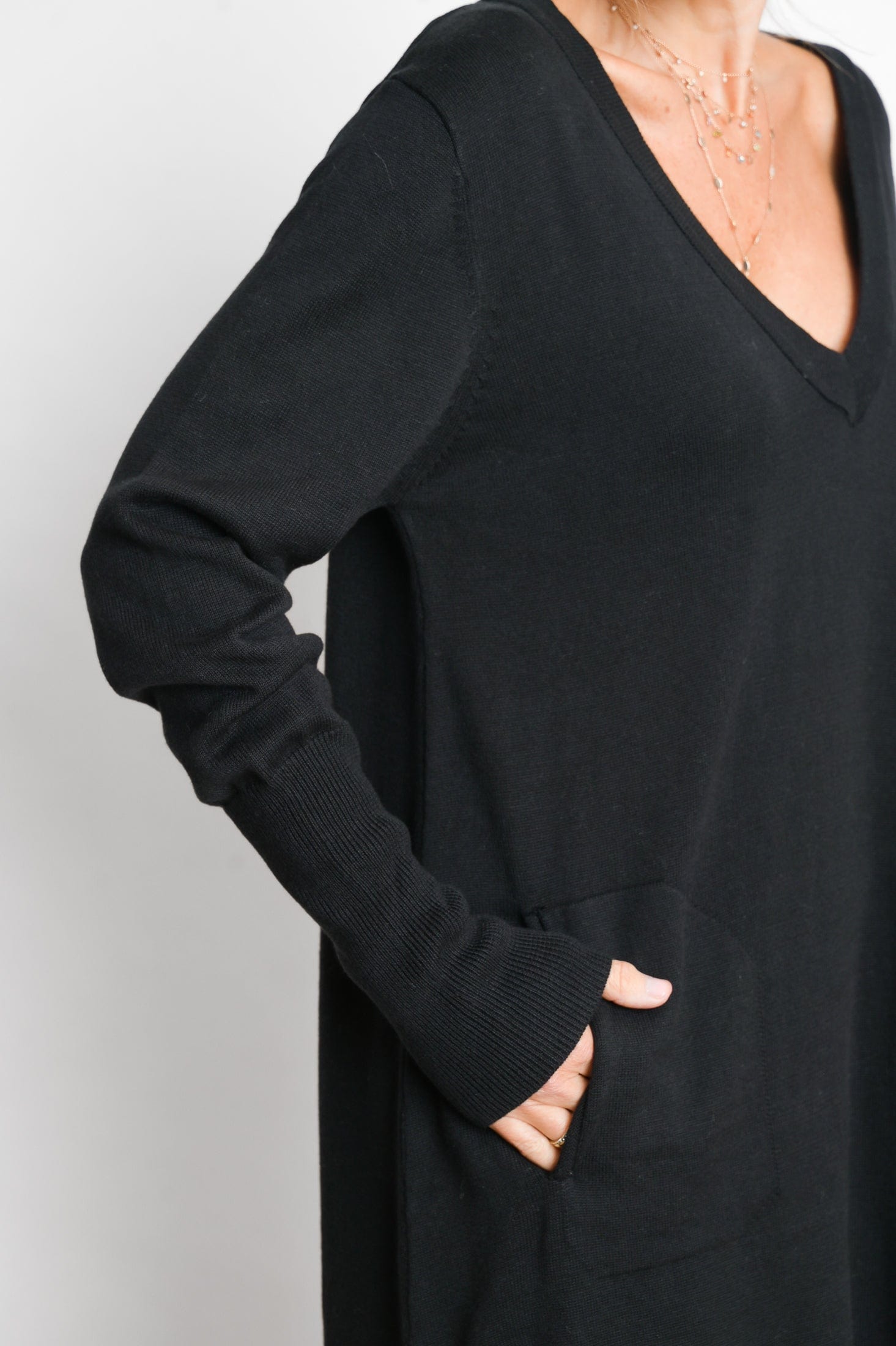 EVIA שמלת סריג מיני שחורה image 5