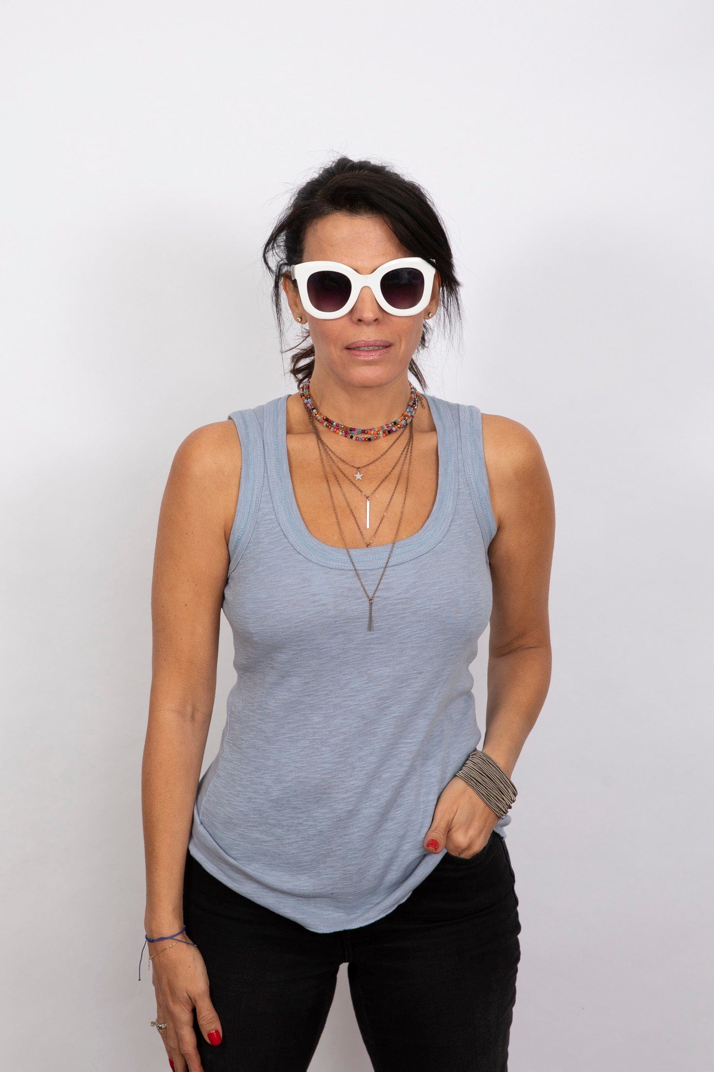 ARES גופיה תכלת צמודה image 11