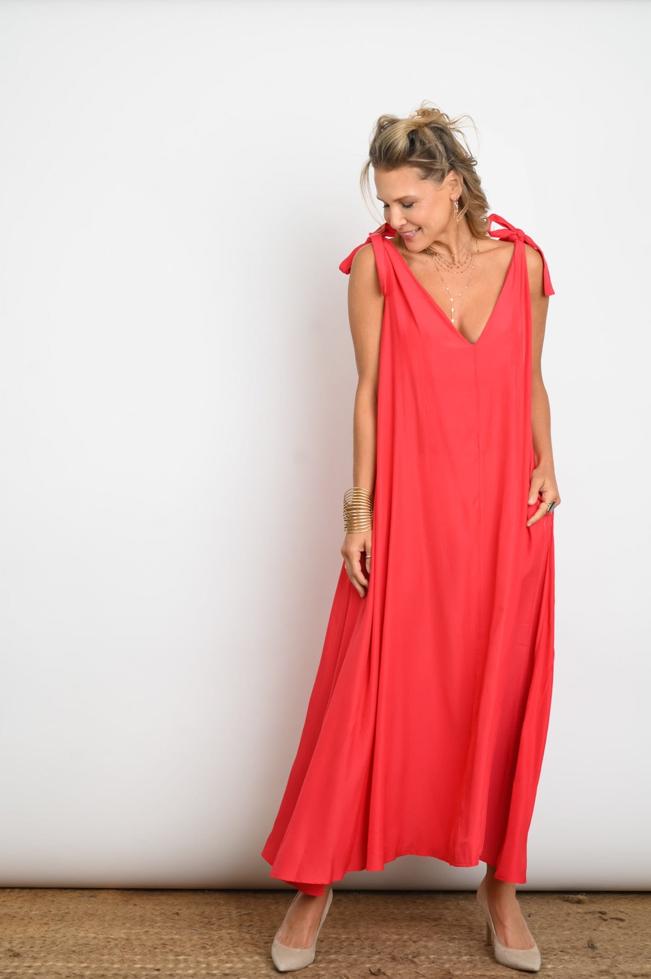 FLY  שמלה כתפיות קשירה image 9