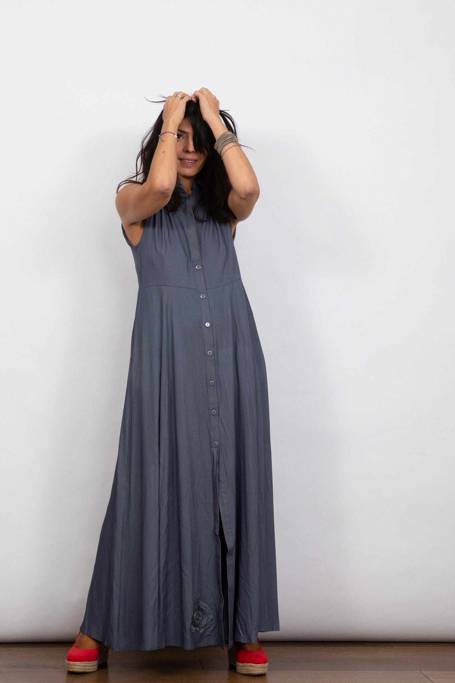 LIMA שמלה מקסי כפתורים image 1