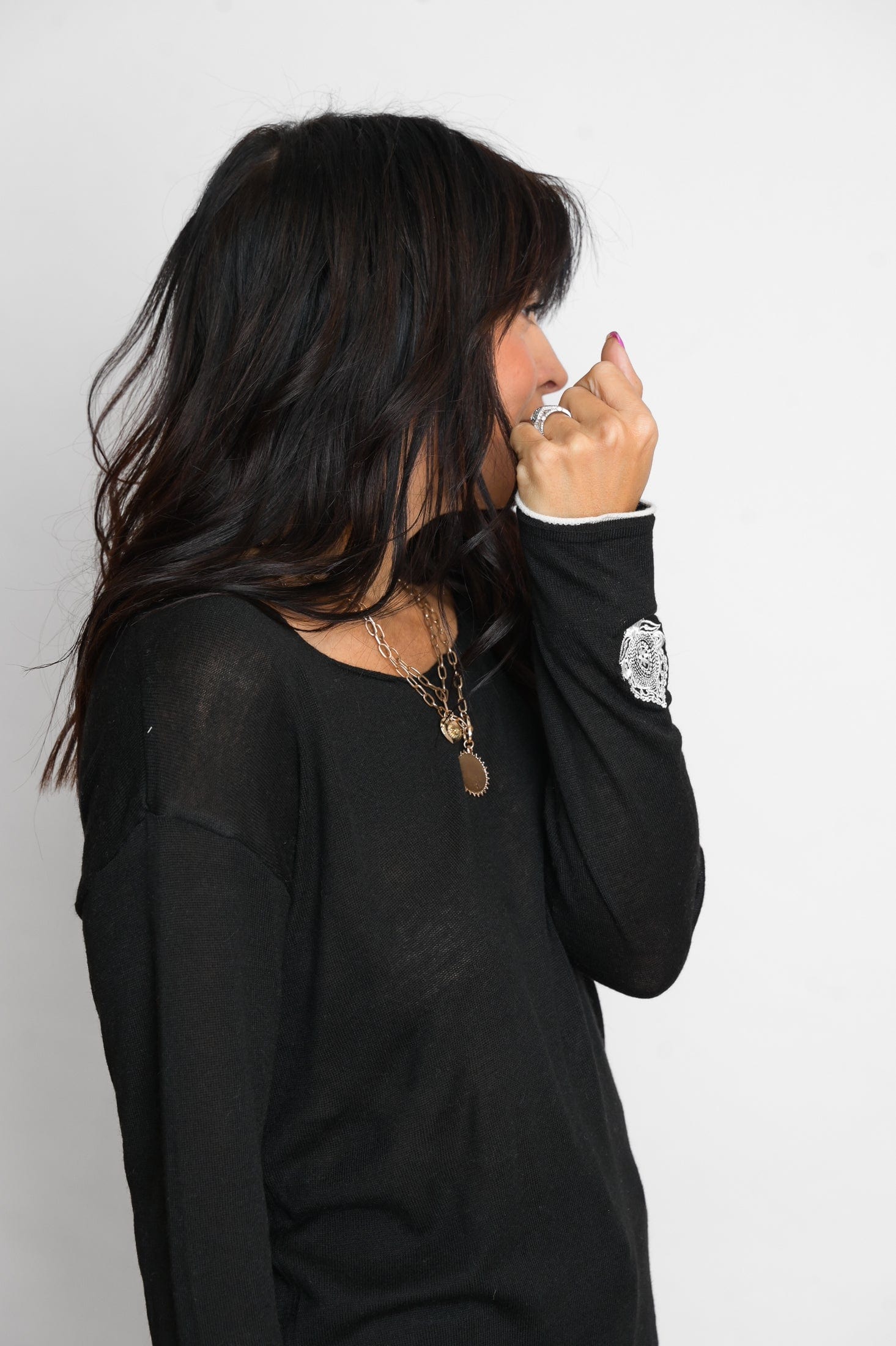 TILOS סריג כפתורים שחור image 6