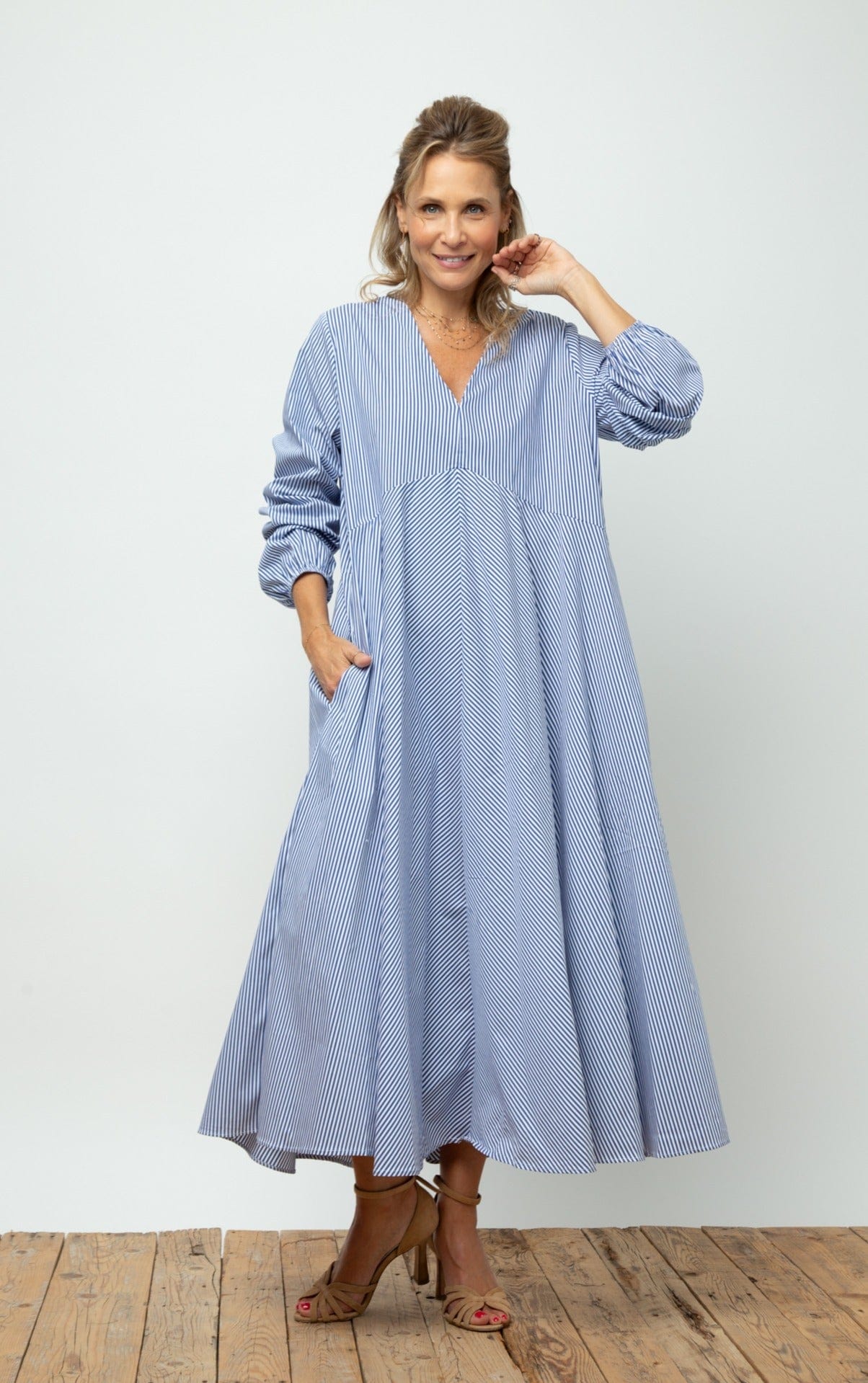 BRAY DRESS    שמלה פסים אוברסייז image 0