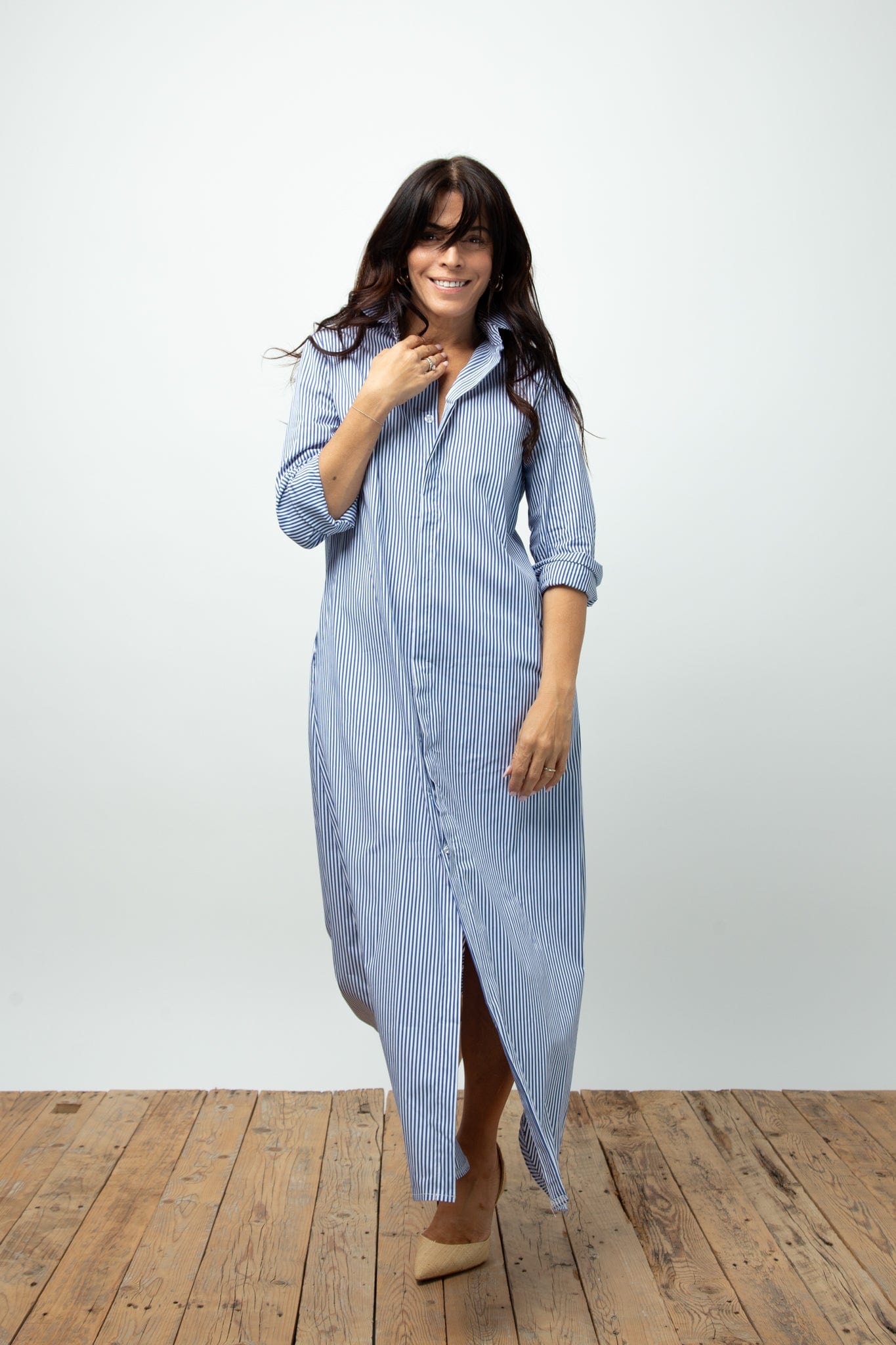 SEEK DRESS    שמלה פסים כחול image 8