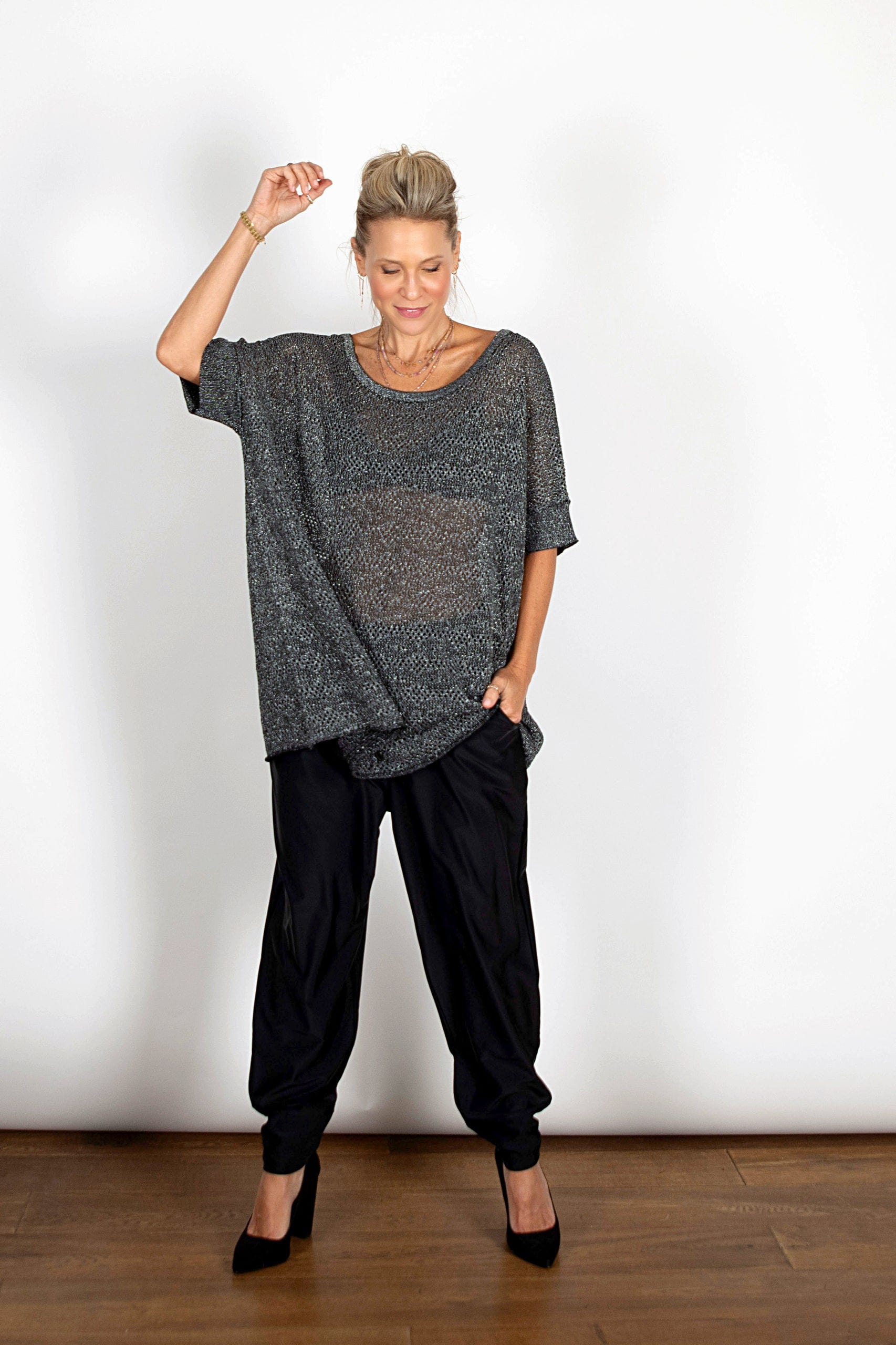 אוברסייז חורים שחור כסוף ODED  image 3