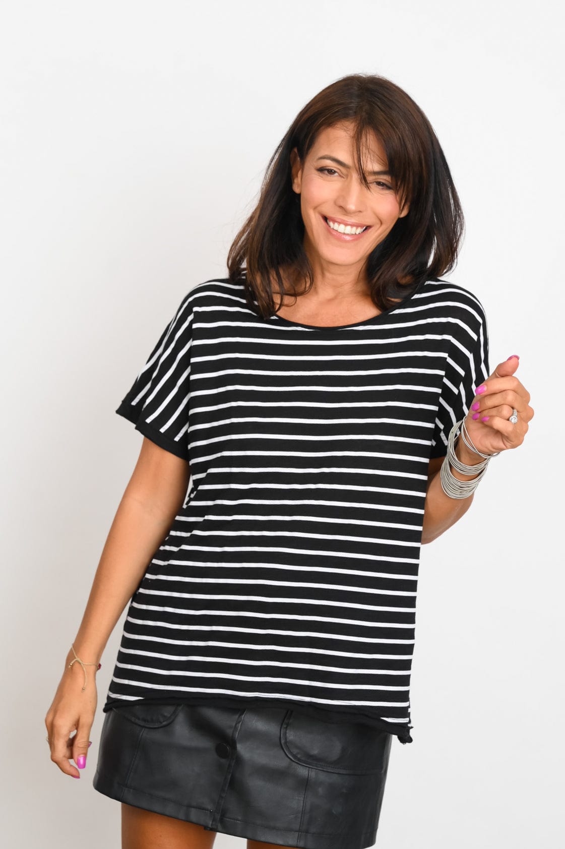 TRIP חולצה שחורה פסים image 4