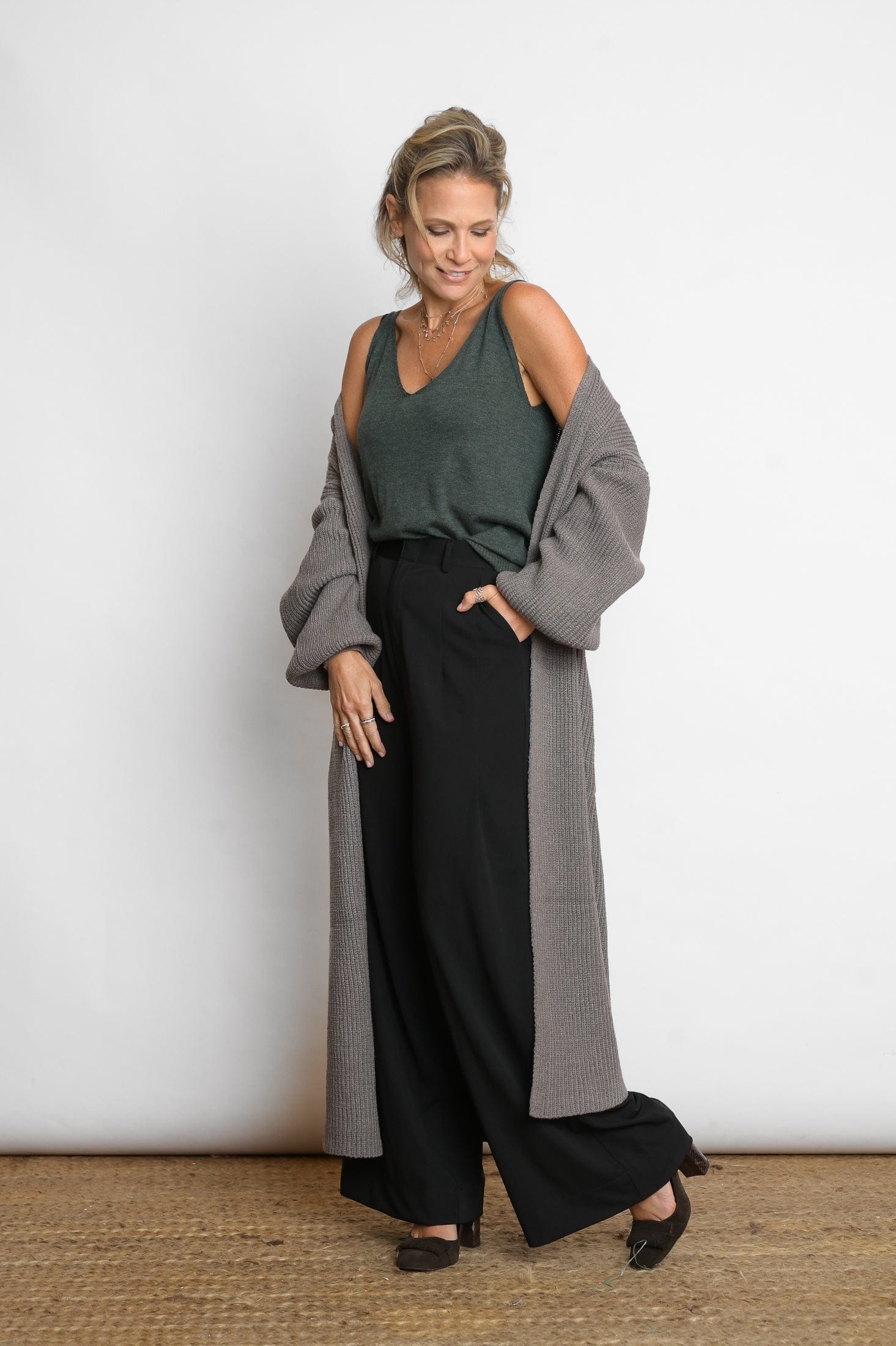 LEMNOS גופיית סריג ירוק image 2