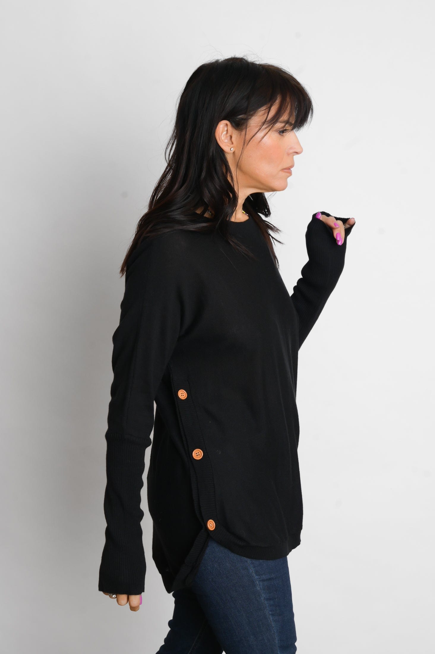 DIA סריג שחור מעוצב כפתורים image 3