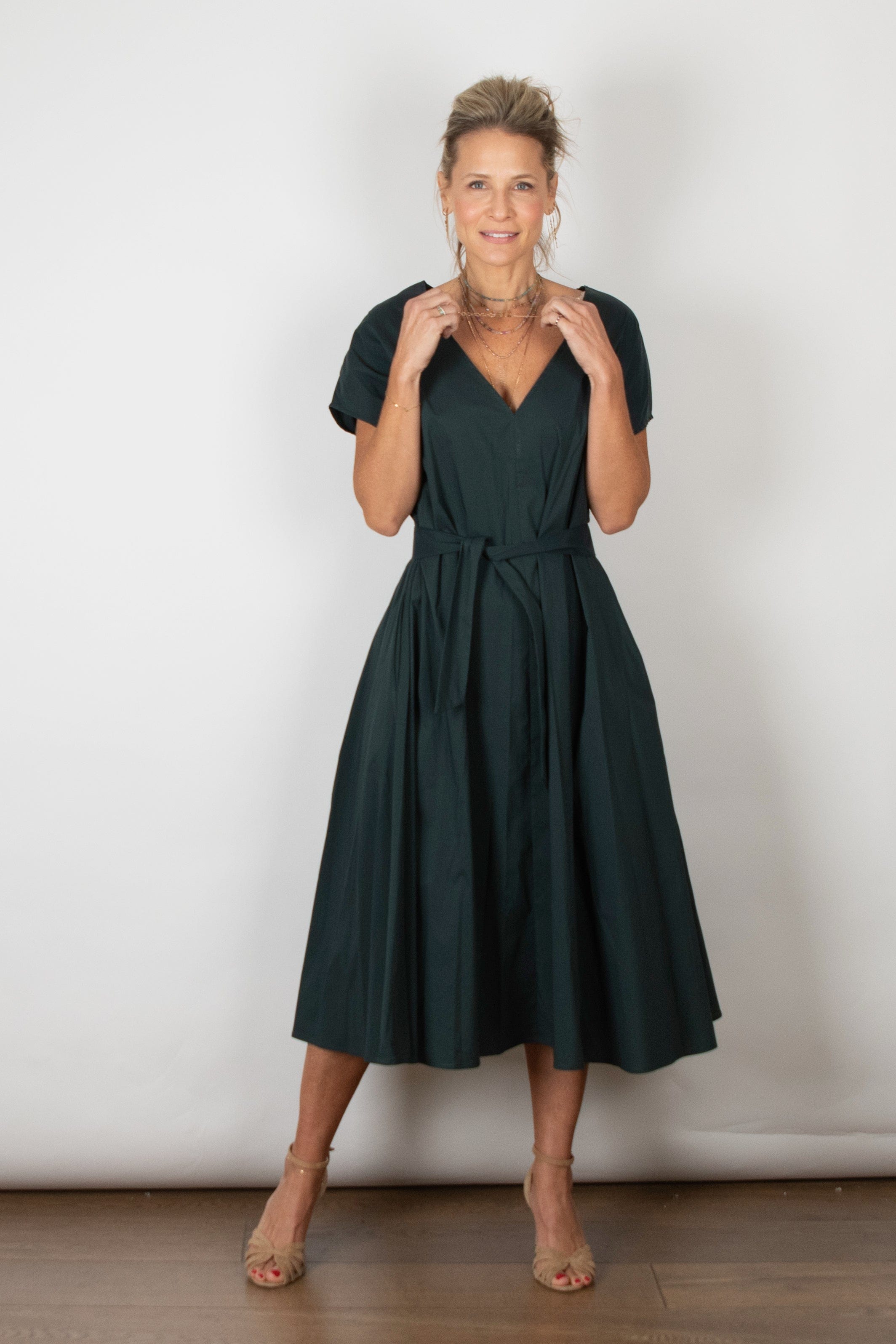 WINEHOUSE  שמלה אוברסייז ירוקה image 10