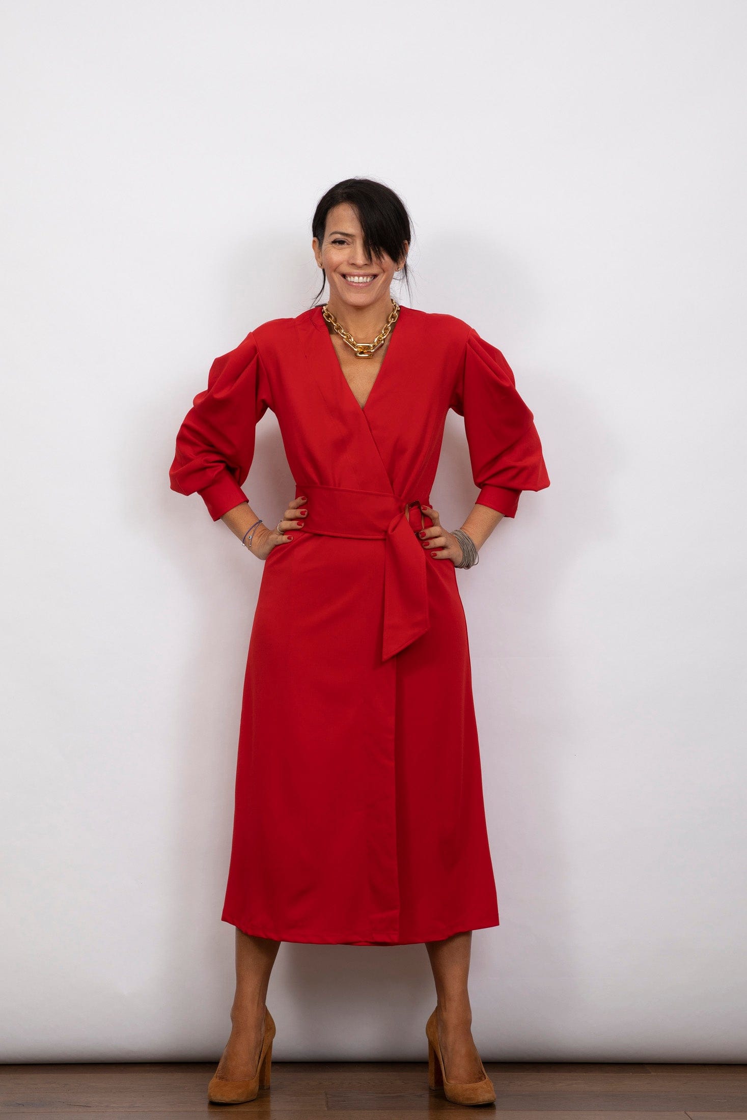 HERA שמלת מעטפת אדומה image 4