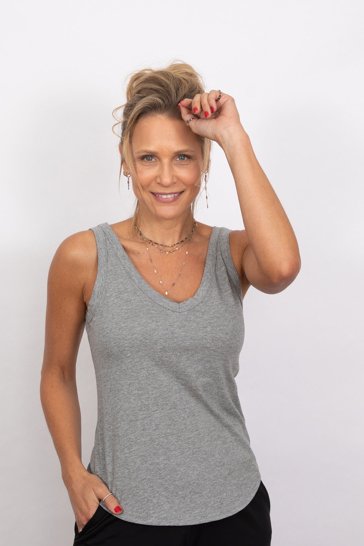 DORIS  אפורה V גופיית image 7