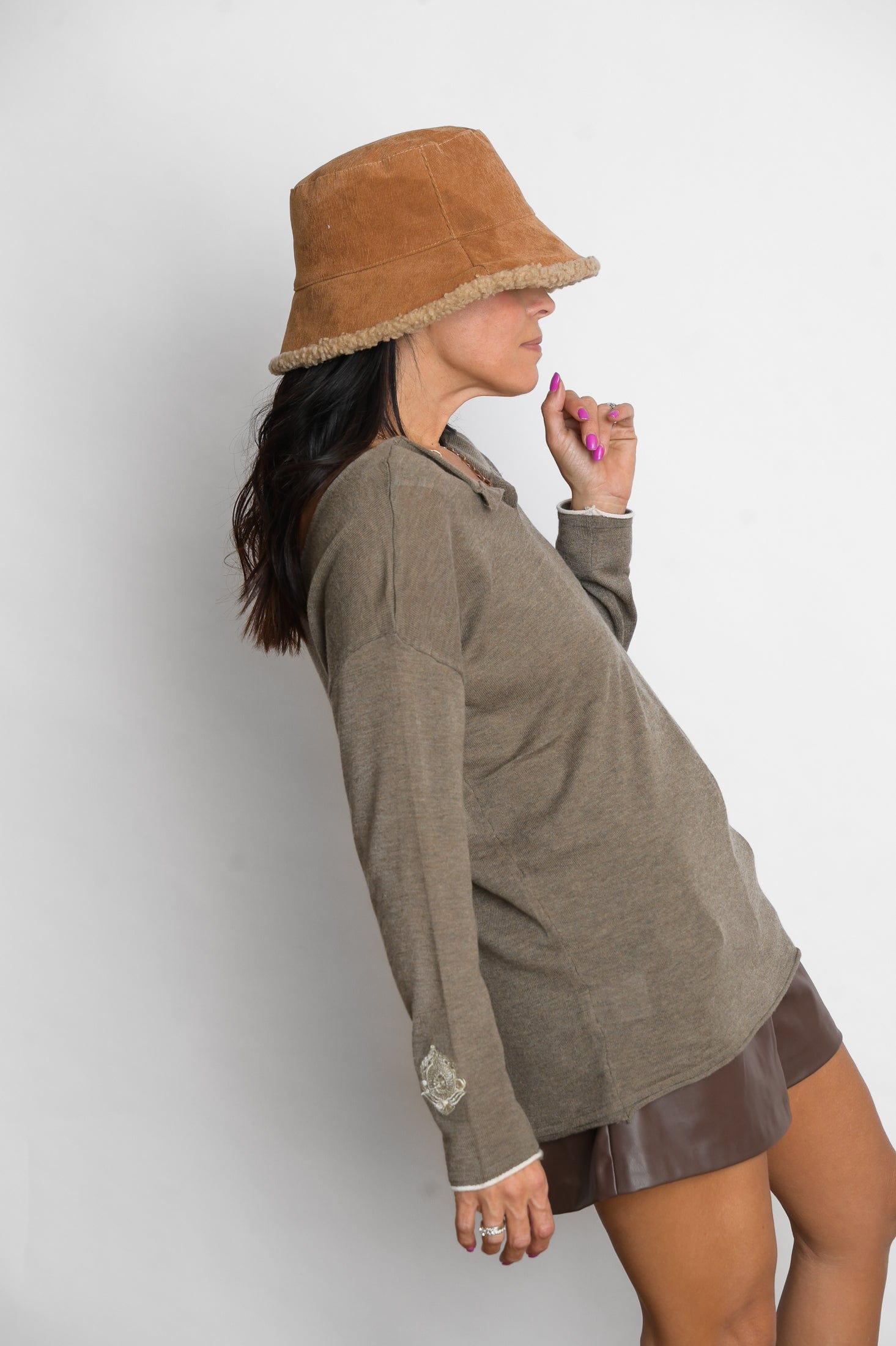 TILOS סריג כפתורים חום image 10