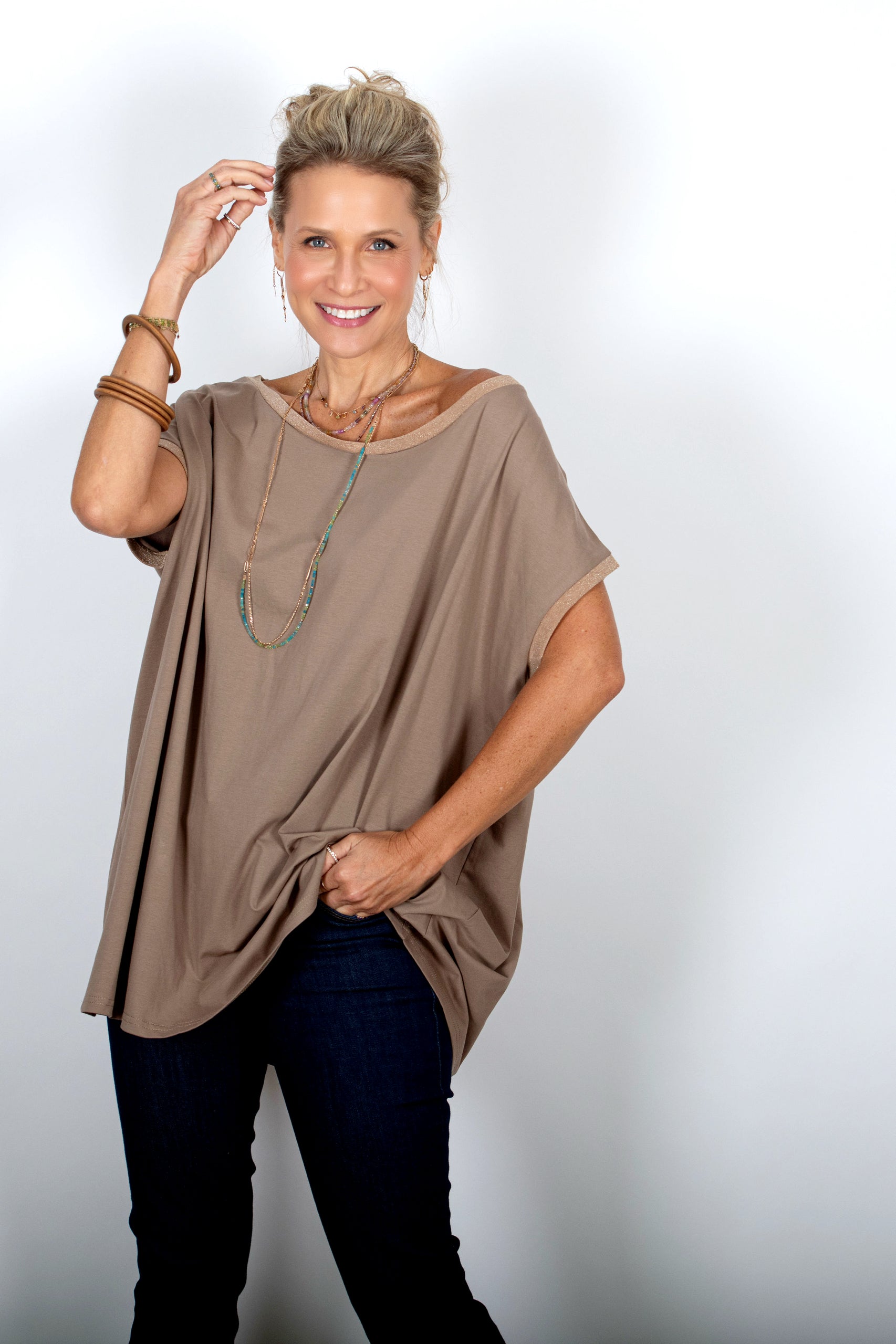 OFER חולצה קאמל אוברסייז image 6