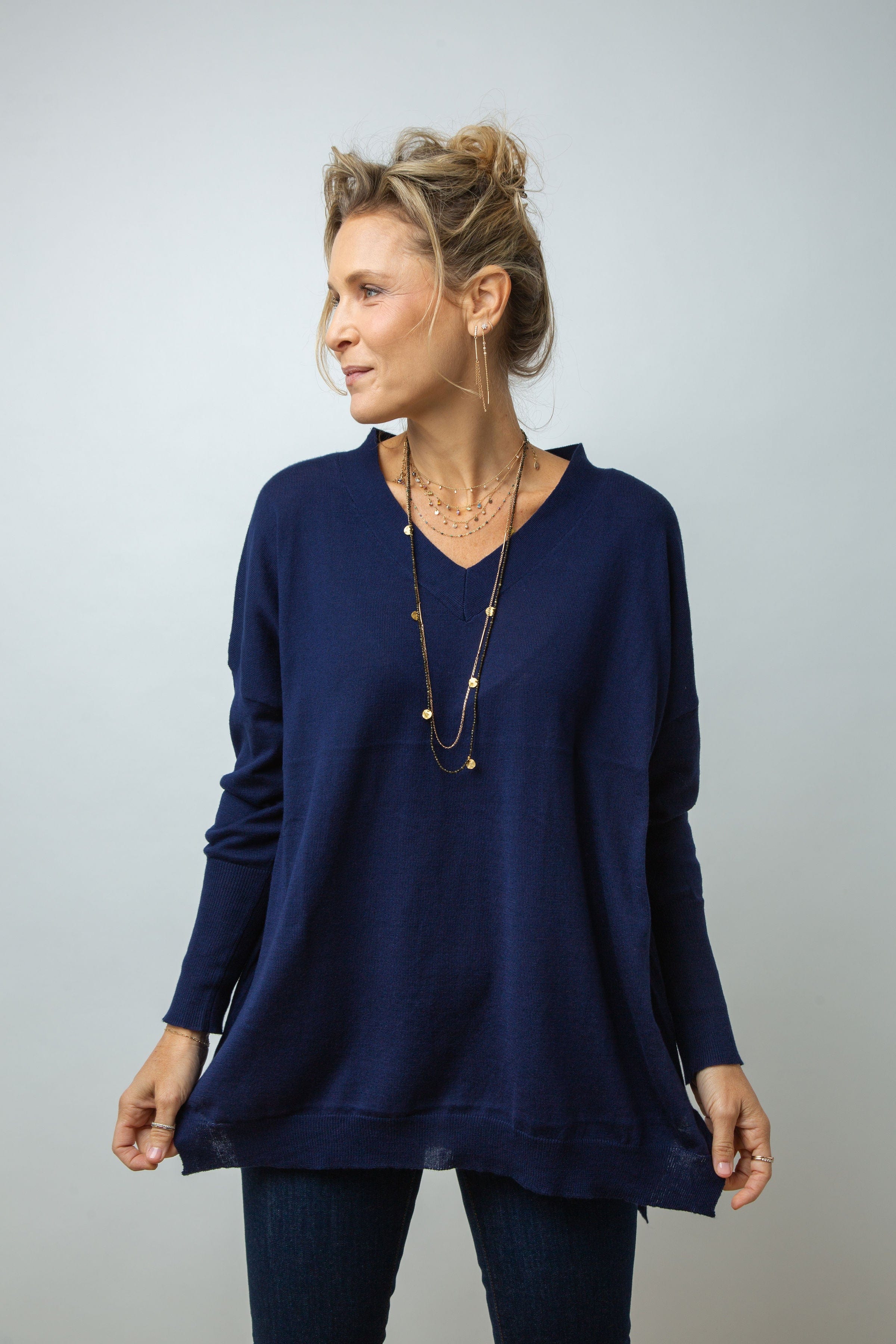 ST. ANTON  V סריג אוברסייז כחול image 5