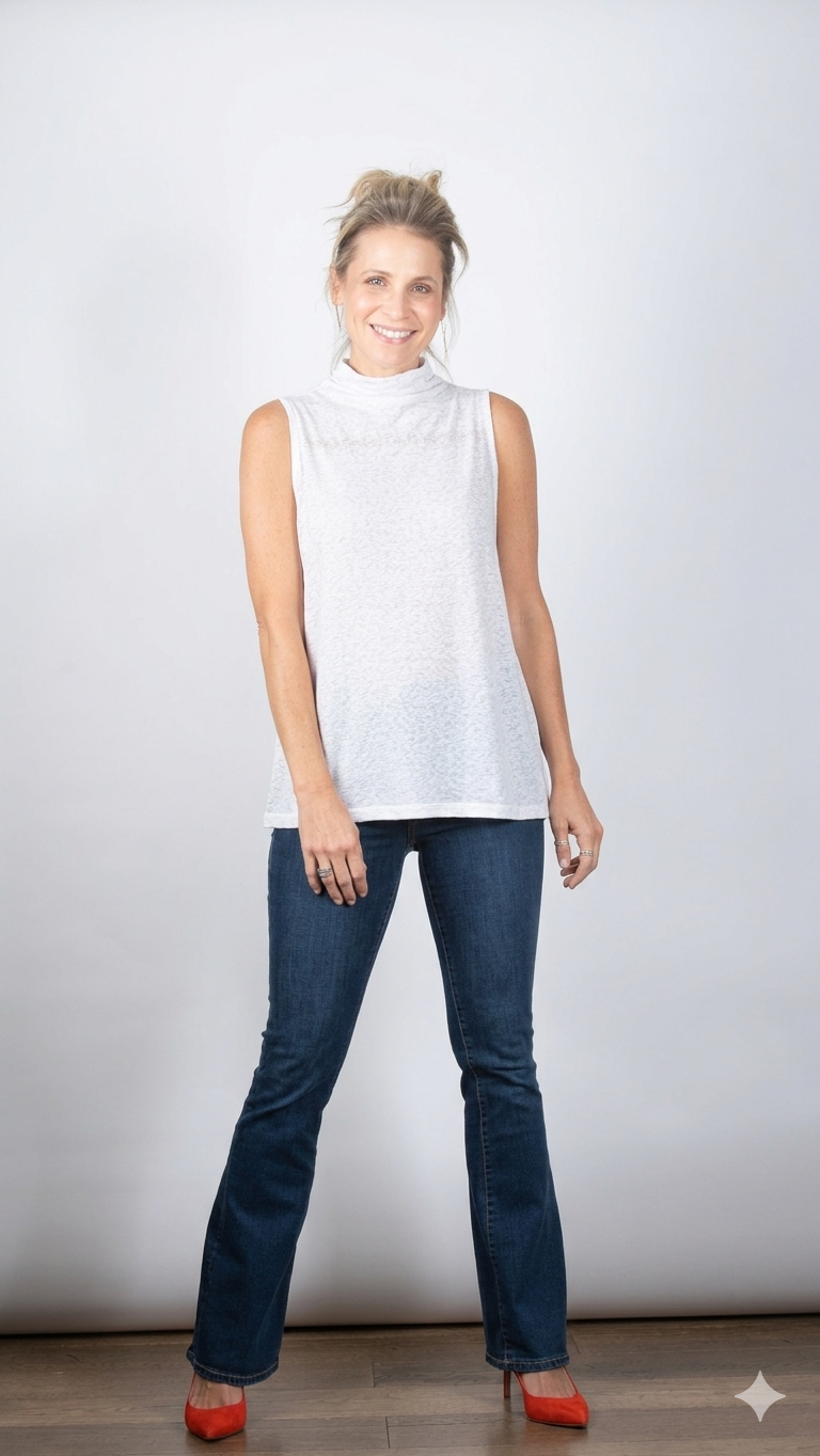 PHOEBE  גופיית מיני גולף לבנה