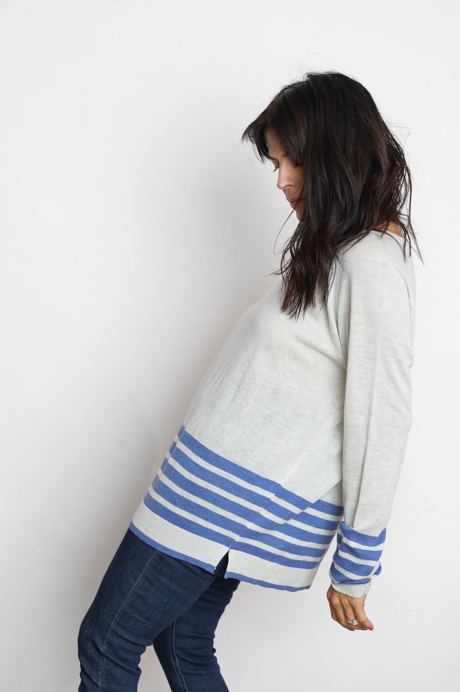 ARKI סריג בהיר מלאנז׳ כחול image 7