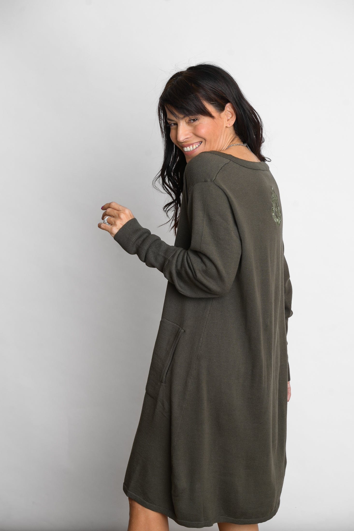 EVIA שמלת סריג מיני ירוק image 3