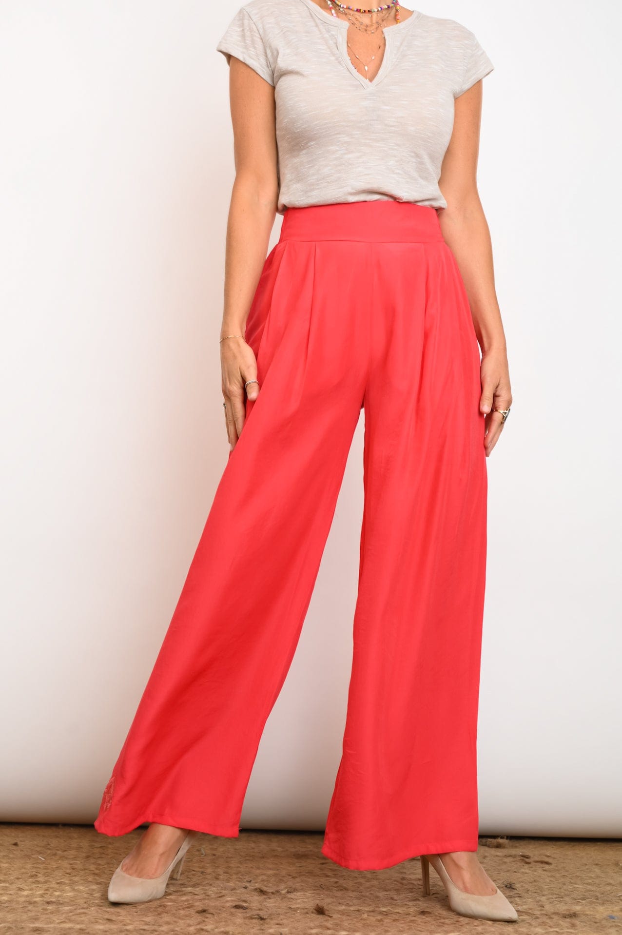 RON מכנסים בצבע אדום image 1