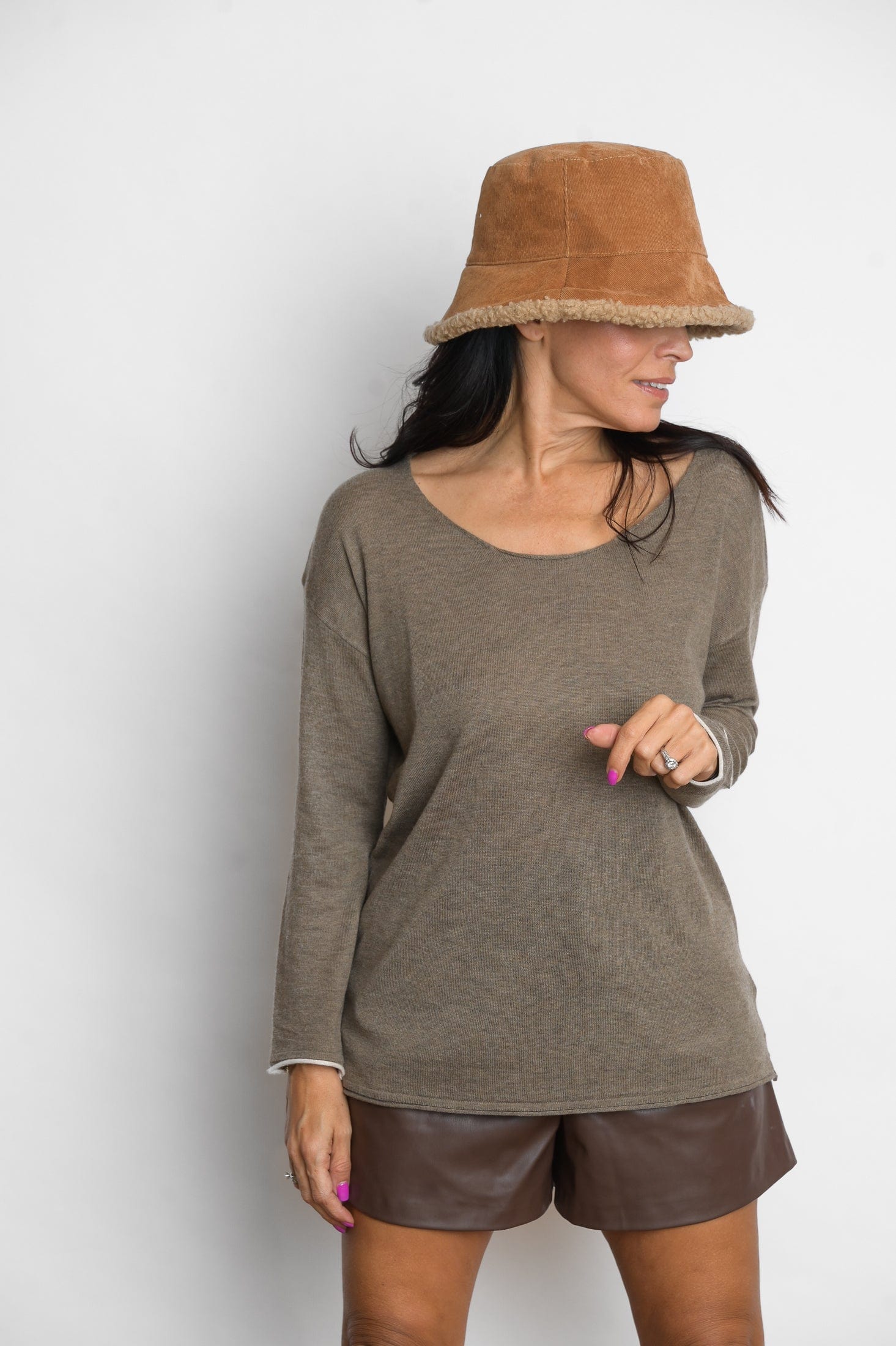 TILOS סריג כפתורים חום image 6