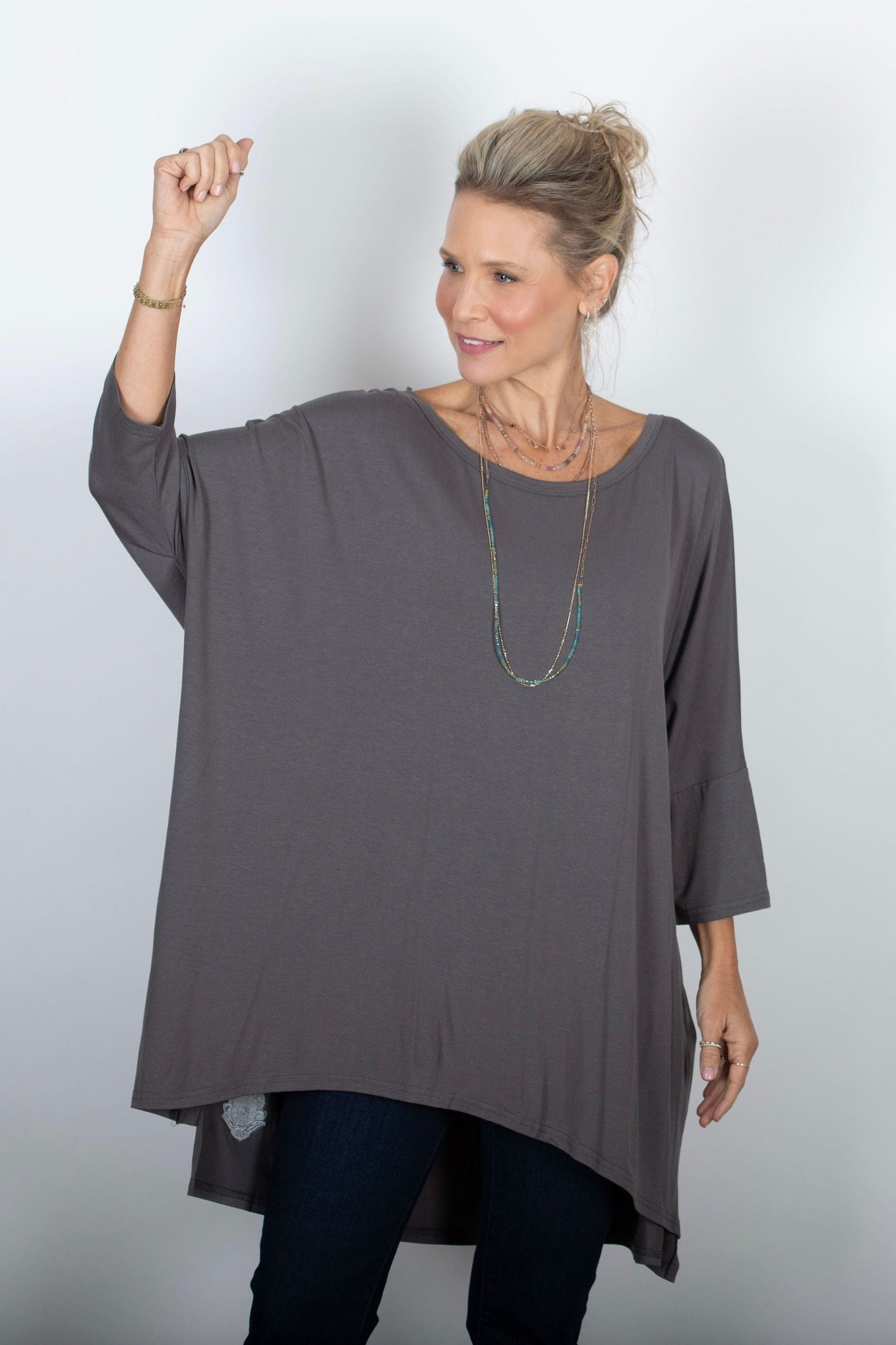 SAM חולצה אוברסייז אפורה image 0