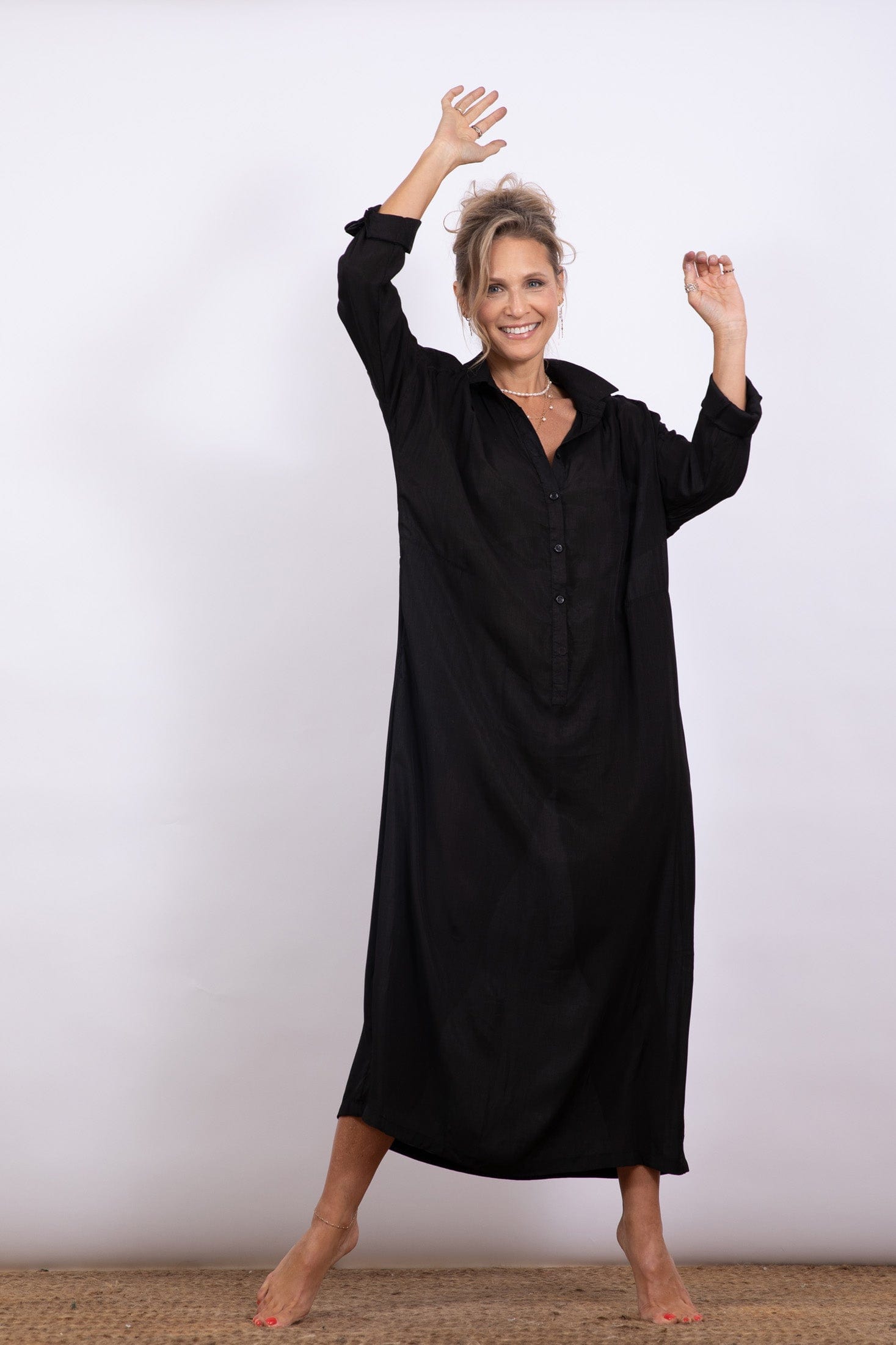 שחורה DEMON שמלת גלבייה מקסי image 5