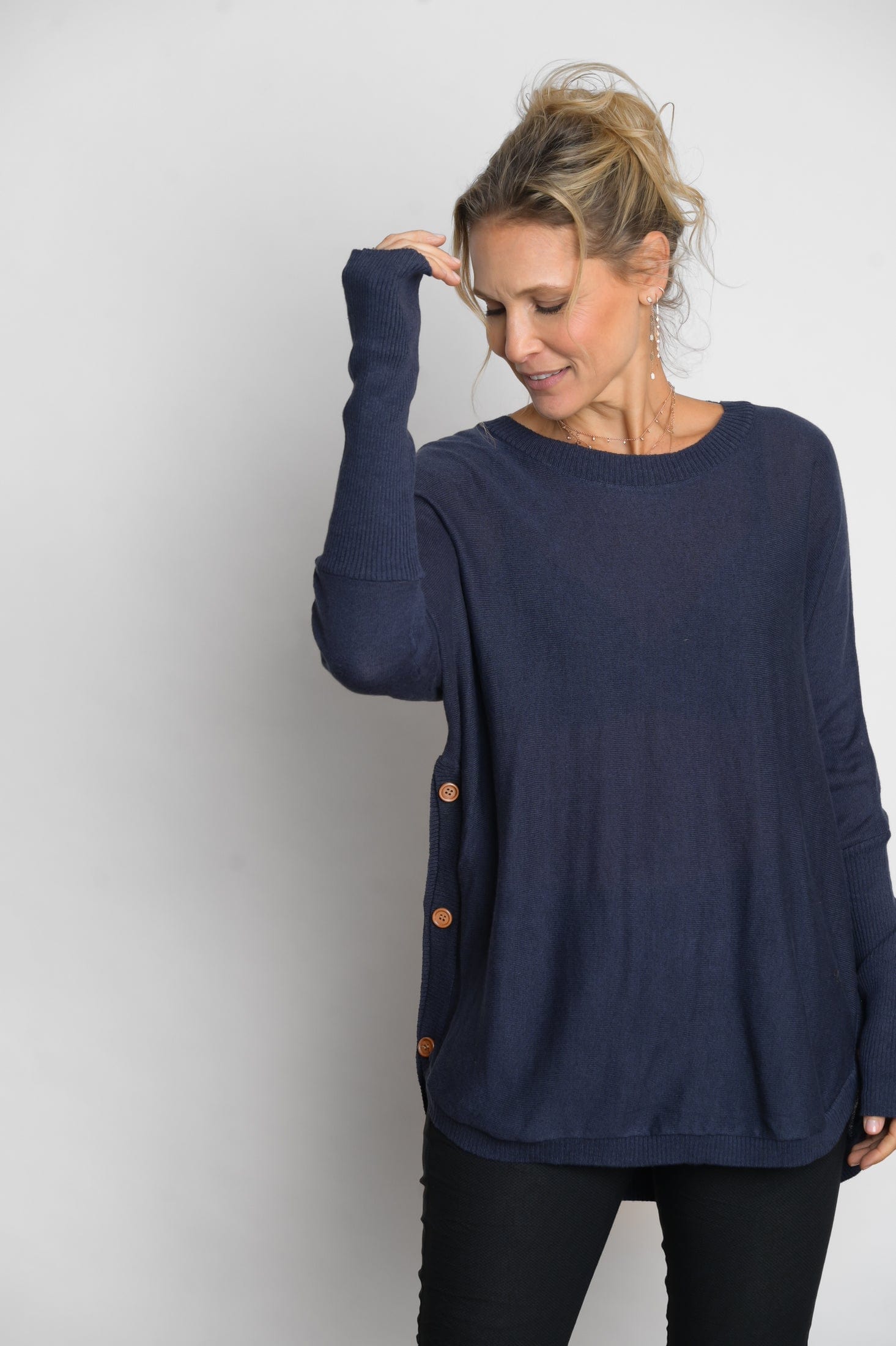 DIA סריג כחול מעוצב כפתורים image 2