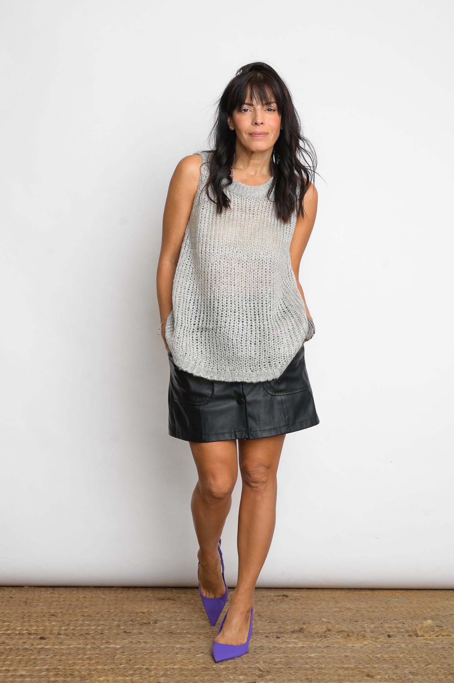 LOS  אפודה סריג אפור בהיר image 1