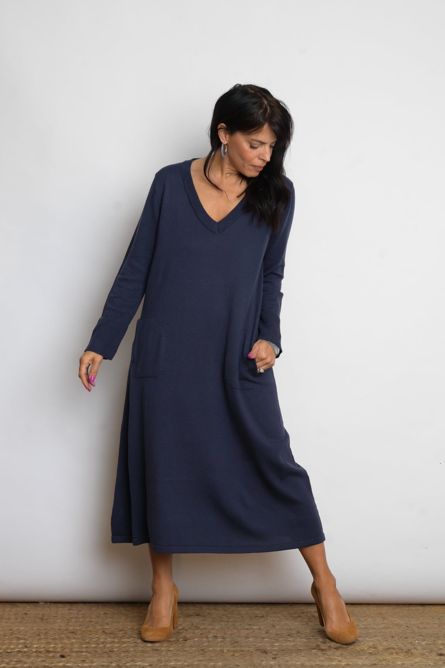 NIMOS V שמלת סריג כחולה image 1