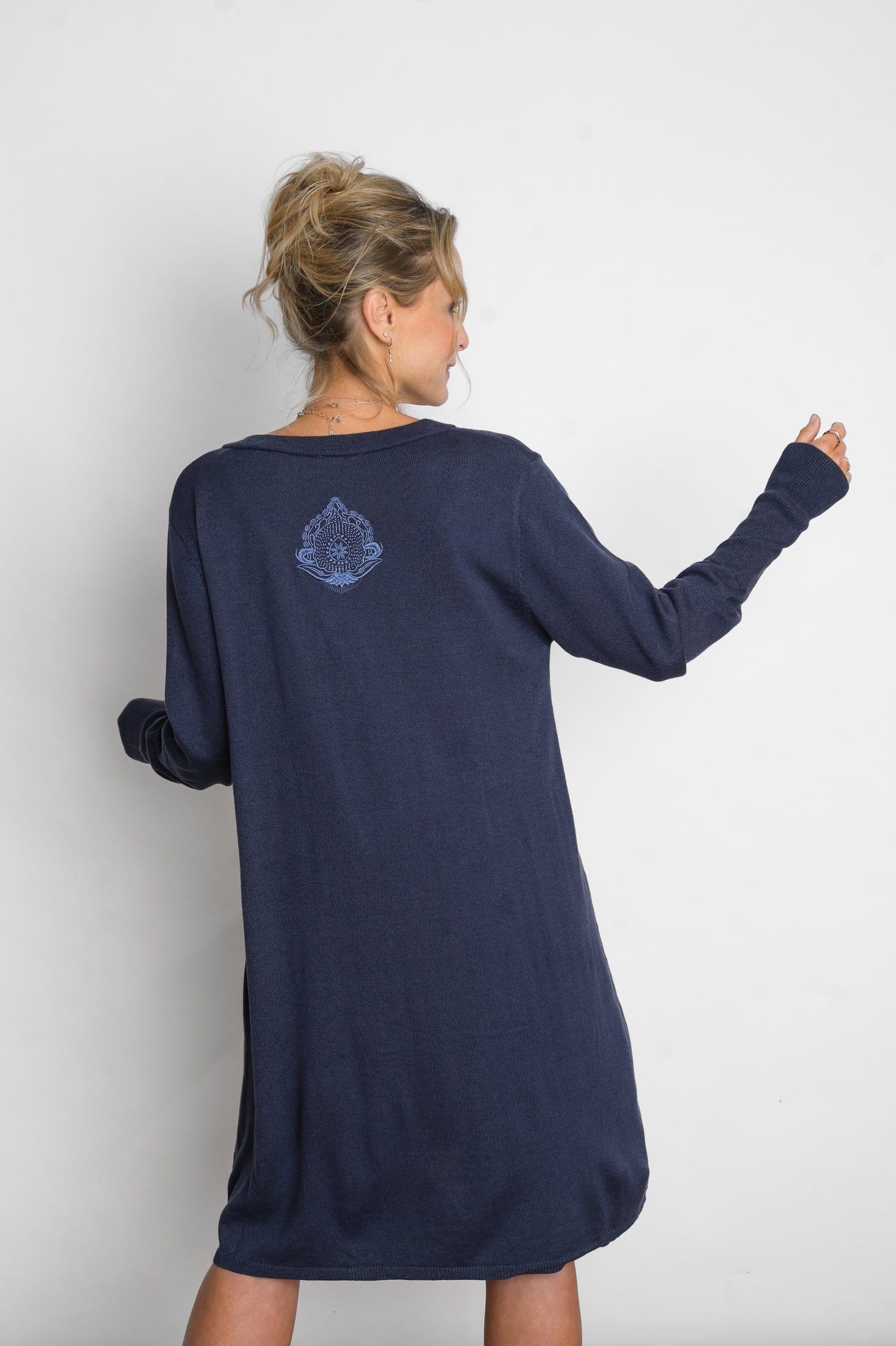 EVIA שמלת סריג מיני כחולה image 8