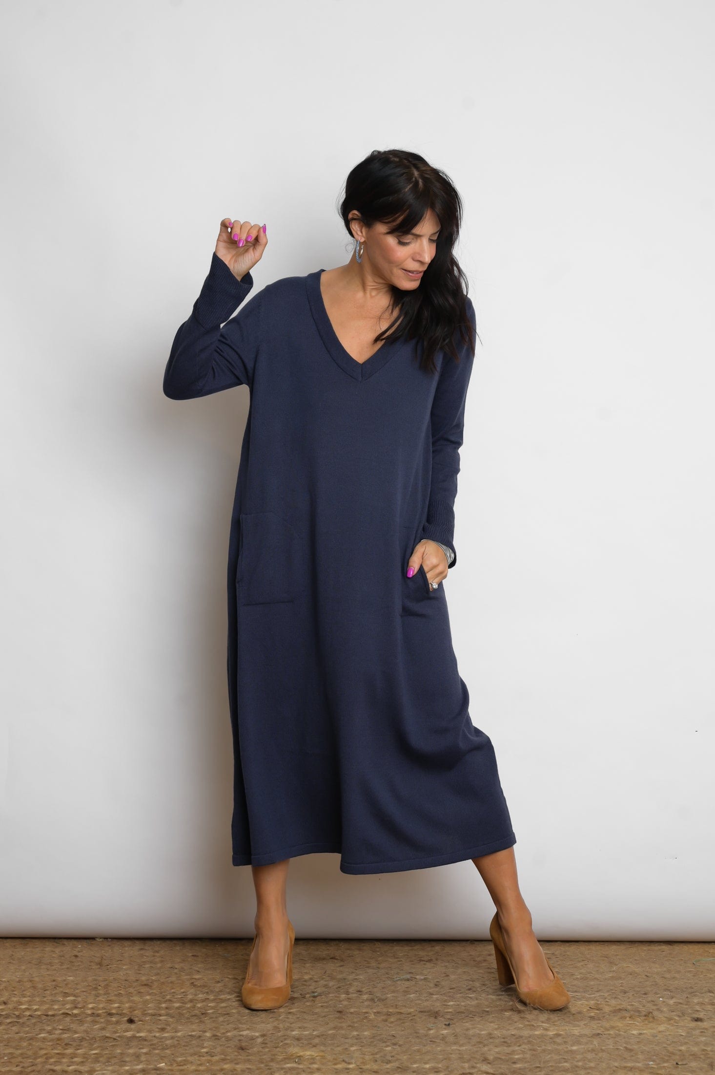 NIMOS V שמלת סריג כחולה image 3