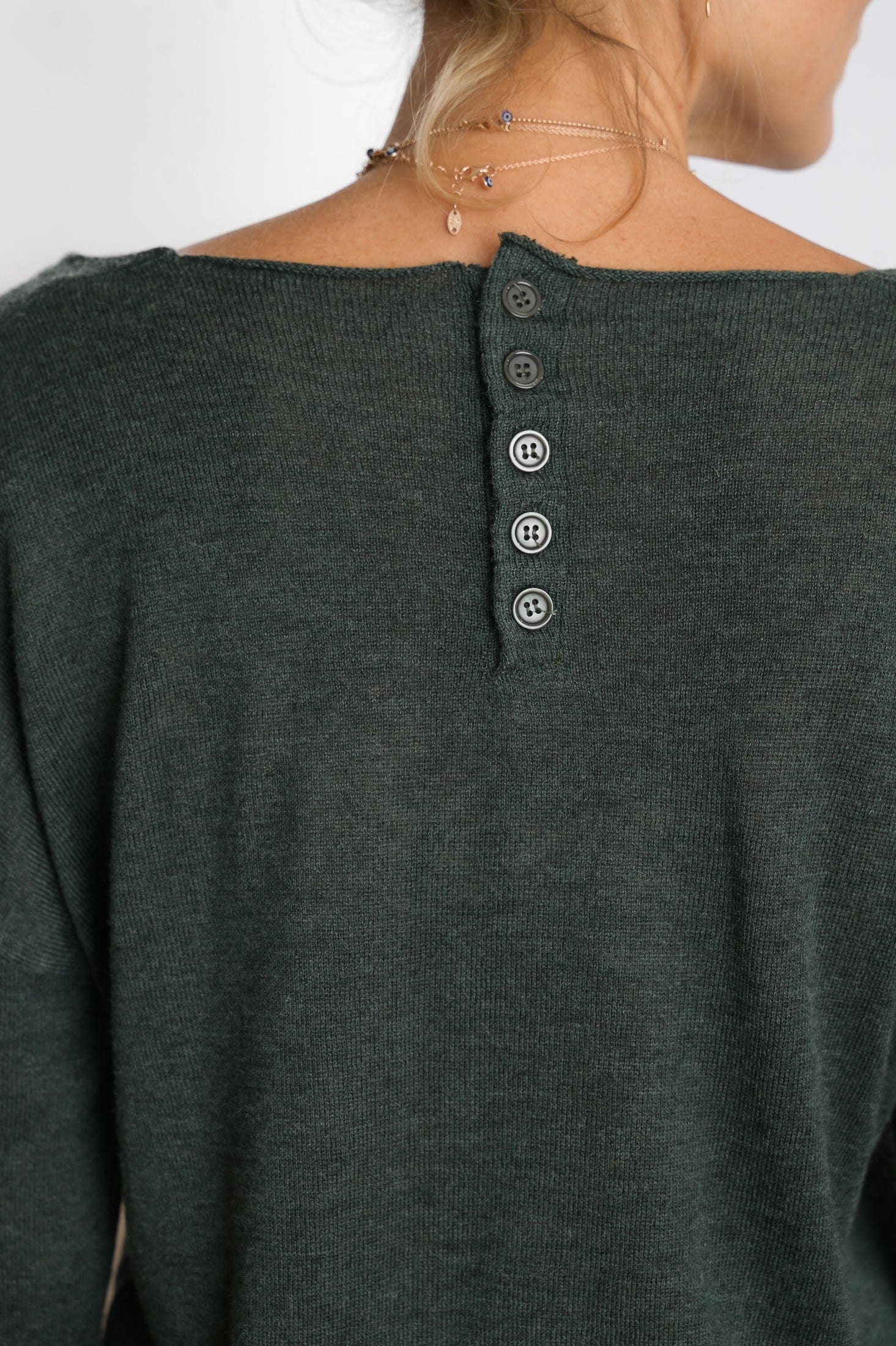 TILOS סריג כפתורים ירוק image 9