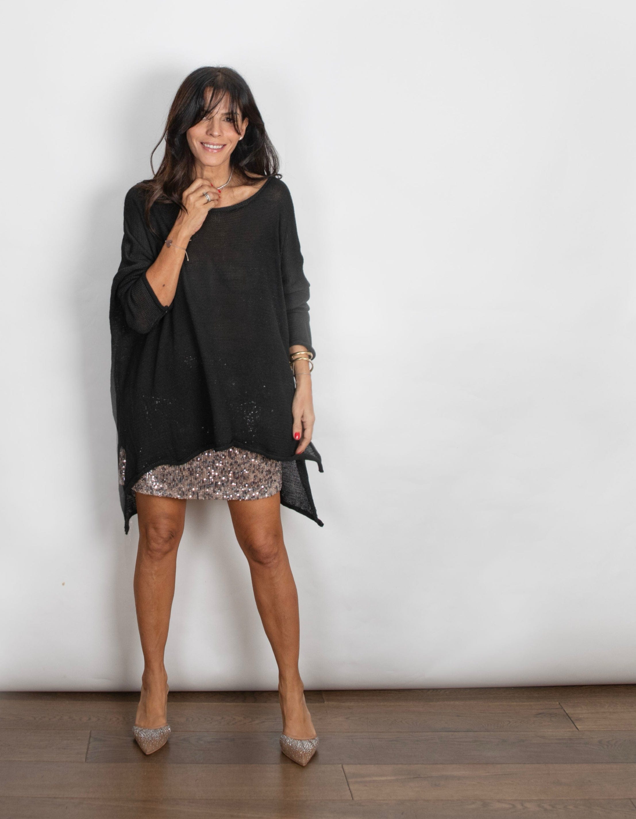 KEYS סריג שחור אוברסייז גדול image 1